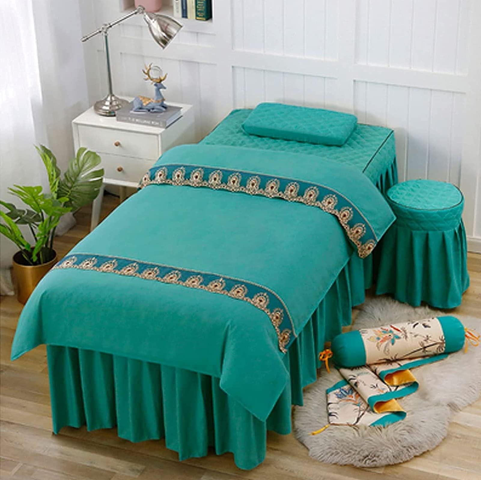 Amazon｜マッサージベッドシーツ4点セット テーブルスカートシート