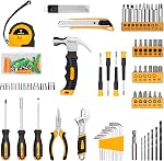 DEKOPRO 126 Kits de combo de l'outil de puissance de pièce avec 8V Perceuse sans fil, 10MM 3/8'' Keyless Chuck, ensemble d'outils ménagers professionnels, DIY Kits d'outils à main pour la réparation de maison de bureau de jardin