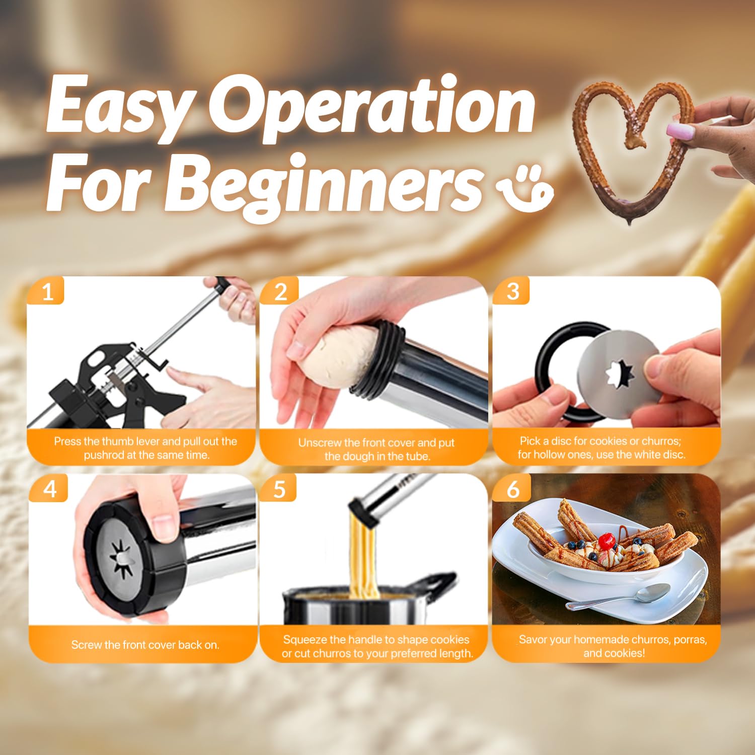 Churro Maker Lot de 21 churros en acier inoxydable