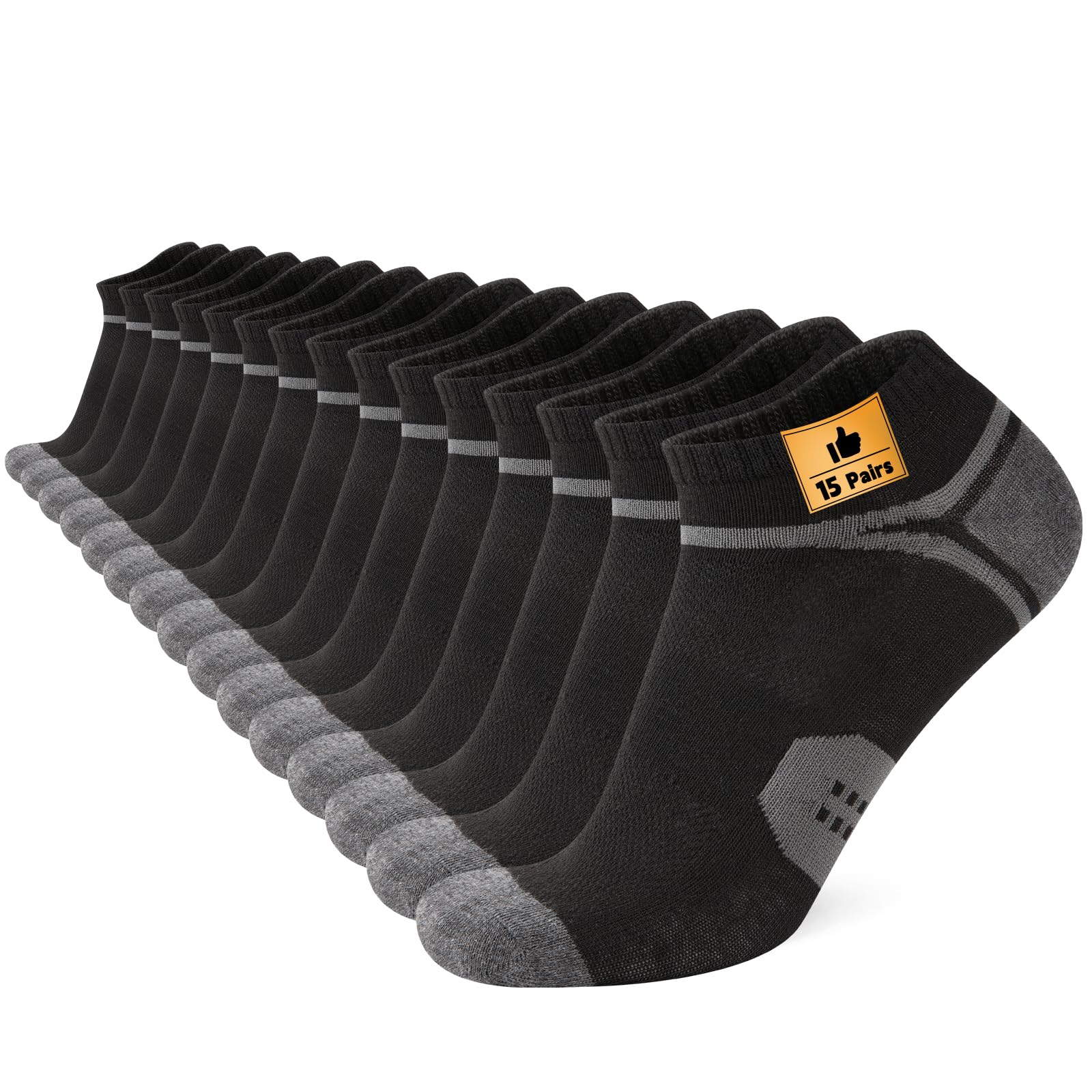 15 Pairs Men’s Ankle Socks Low Cut Thin Casual Breathable Socks for Men-image-39
