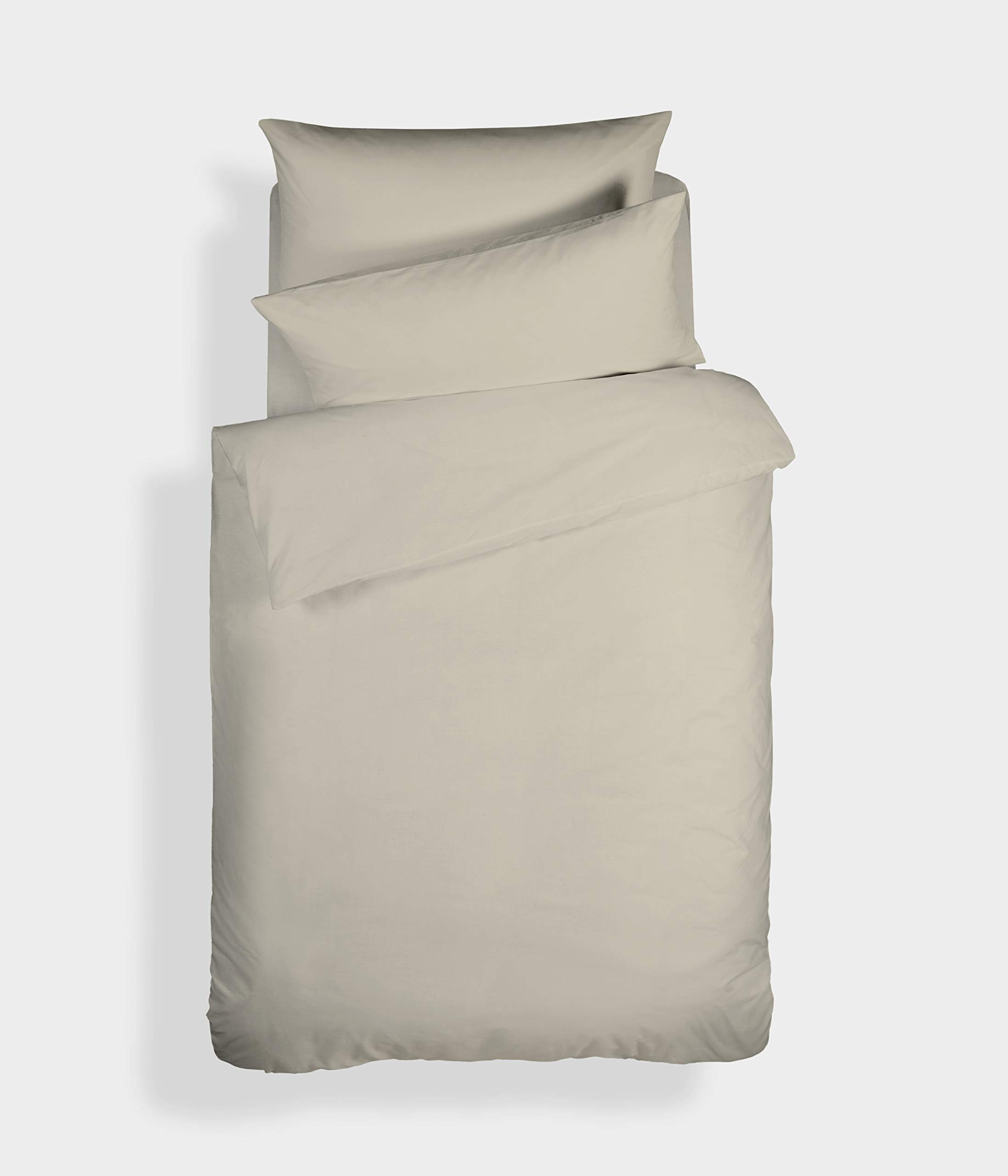 Bianca Plain Dyed Neutral Duvet Cover Set for 135 cm Bed 100% Cotton Percale