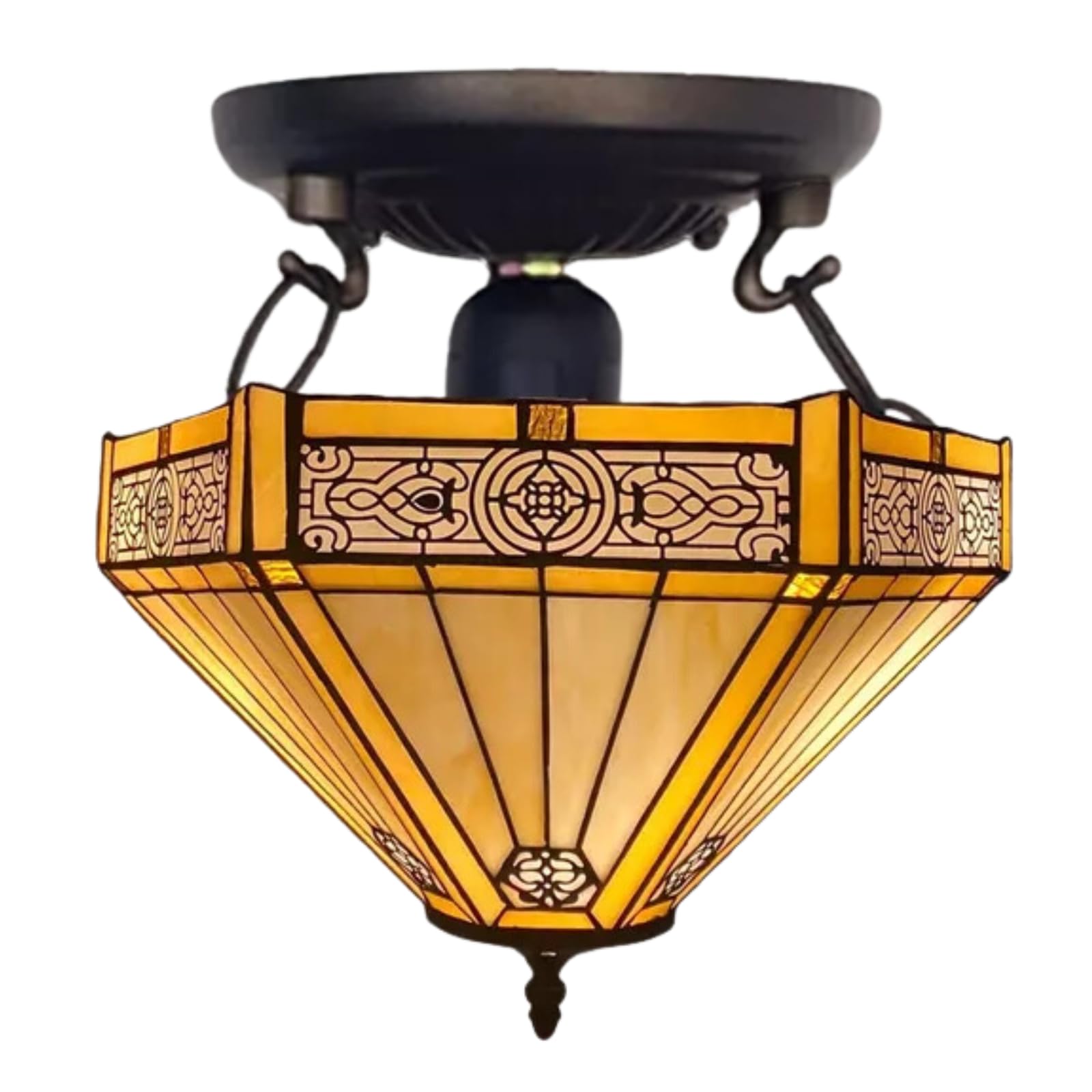 Tiffany Style Ceiling Lamp, 40.6 cm, Glass Shade (TF(C)-1605)