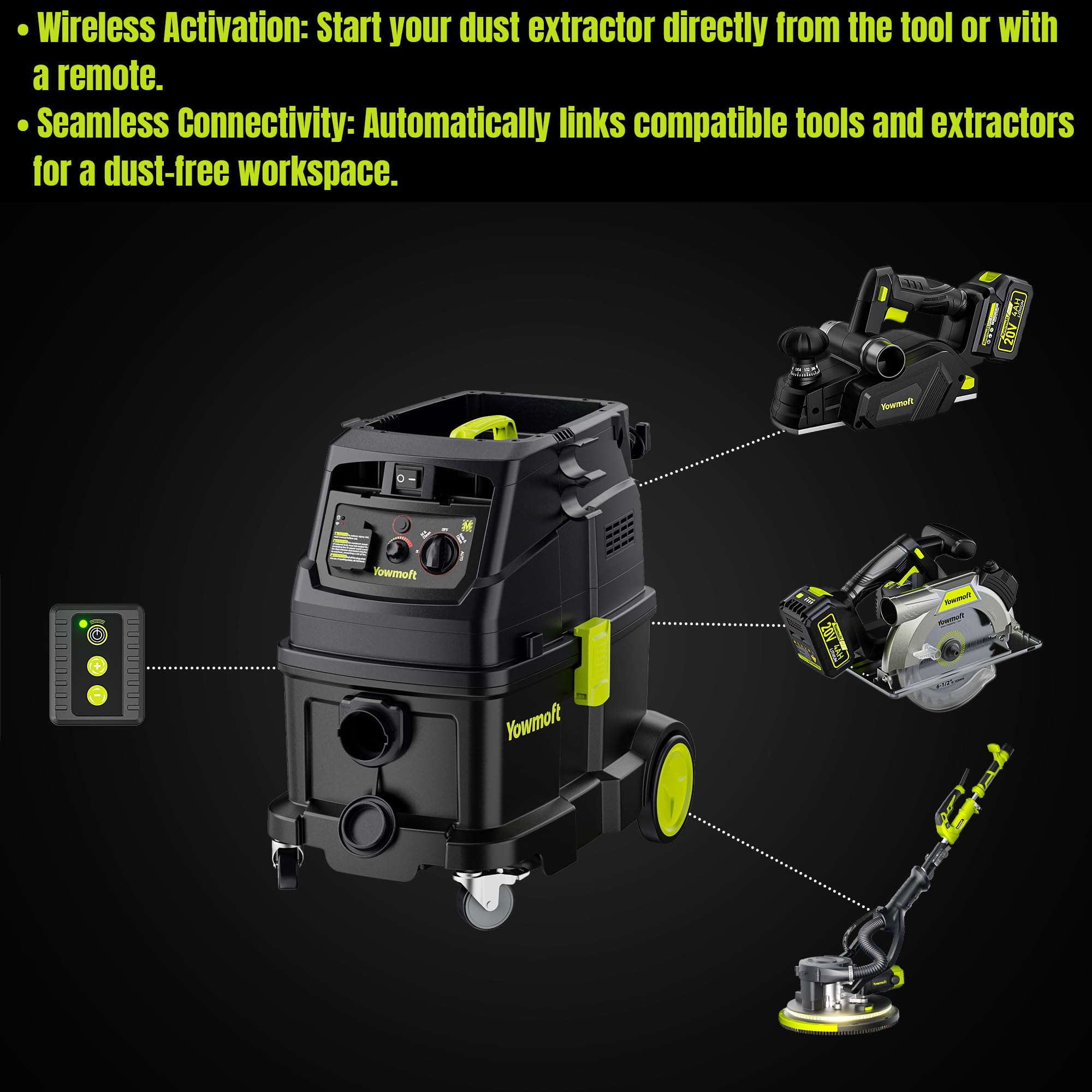 Extractor de polvo clase M para carpintería con luz indicadora de polvo y limpieza automática Hepa y polvo, aspiradora extractora de polvo de 10 galones con flujo de aire de 150 CFM y conector de