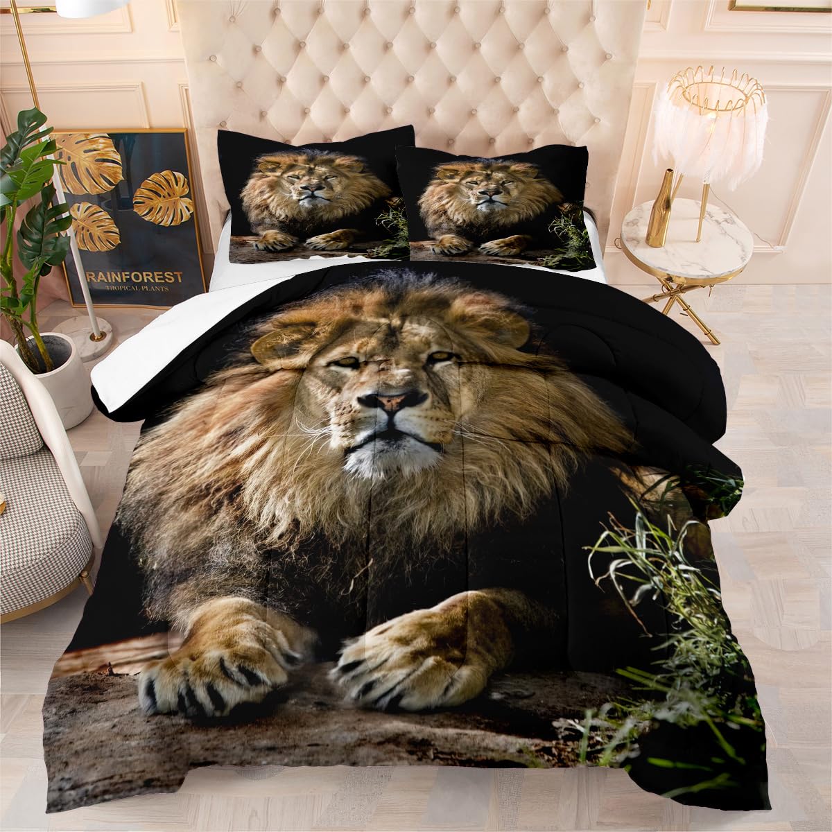Couette avec rembourrage en polyester 220x240 anti-affaissement pour lit adulte
