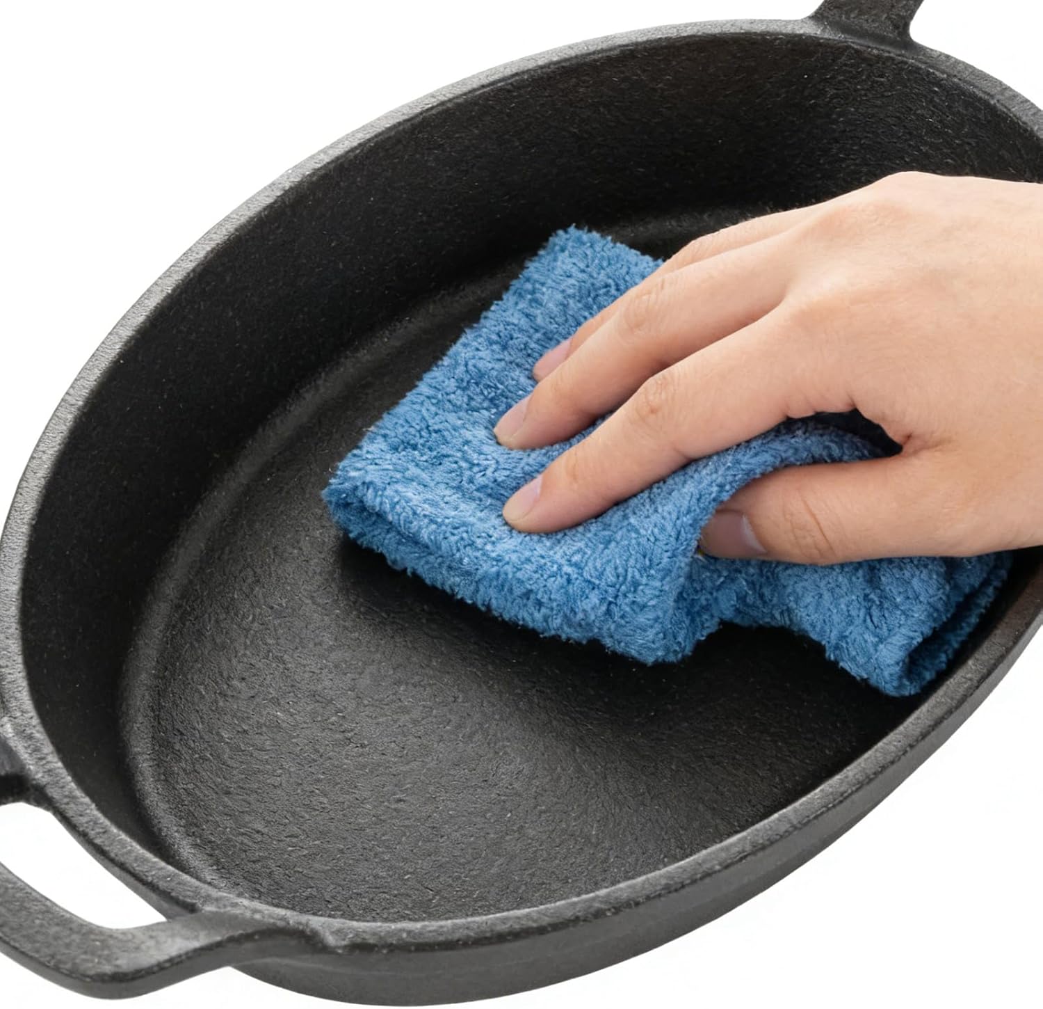 4Pcs Mini Cast Iron Skillets, 8.5×6.1 Inch Small Cast Iron Pan, Black Double-Eared Oval Frying Pots, Baking Pans for Kitchen Indoor Outdoor and Picnic
