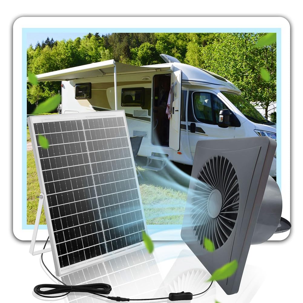 Wentylacja, 6 szybkich obrotów, solarny wentylator z panelem 8 W, do domku ogrodowego, do kurników, szklarni, szopy A
