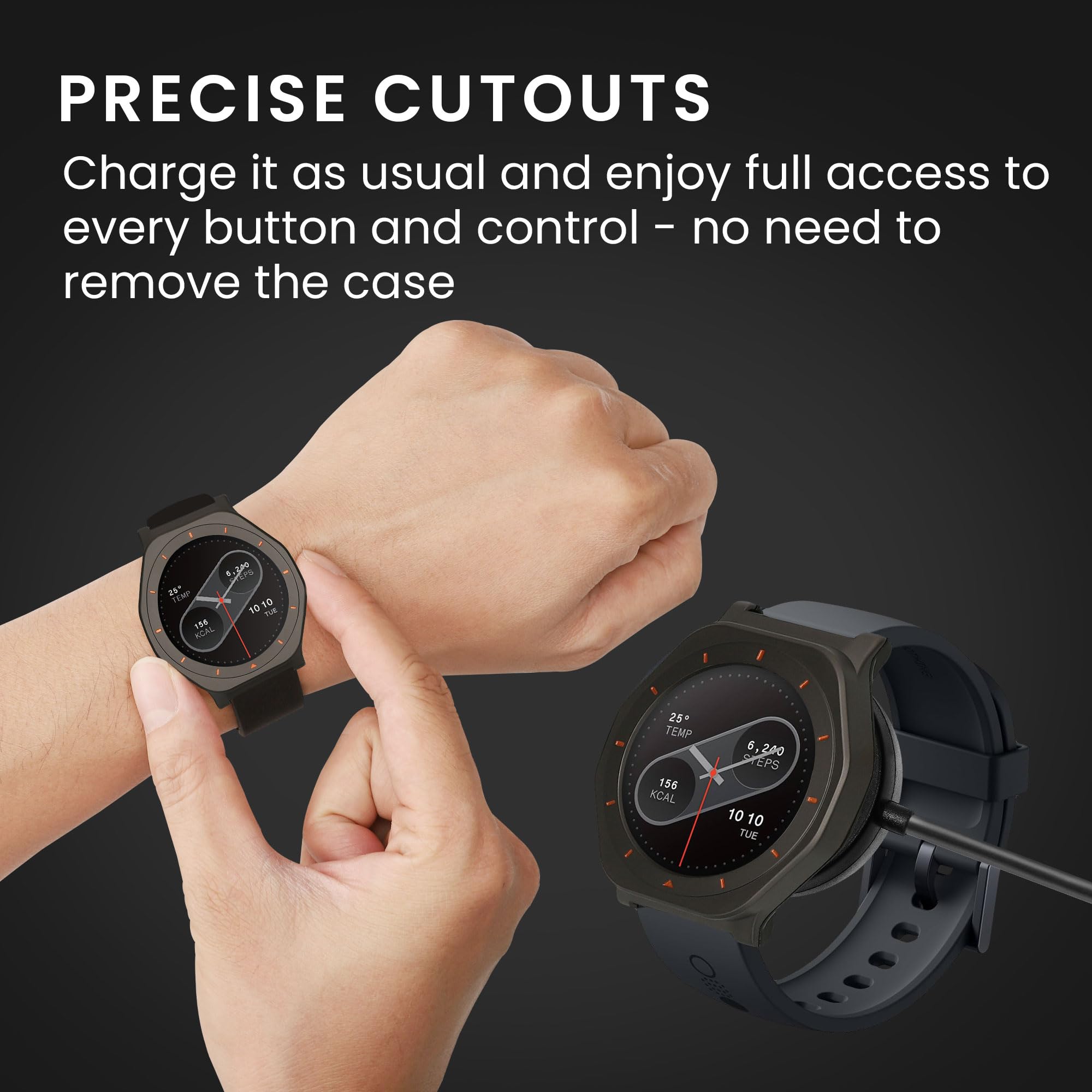kwmobile Metalowe etui do CMF by Nothing Watch Pro 2 (D398) etui - pełna ochrona korpusu do smartwatcha fitness trackera - pełna funkcjonalność - czarne