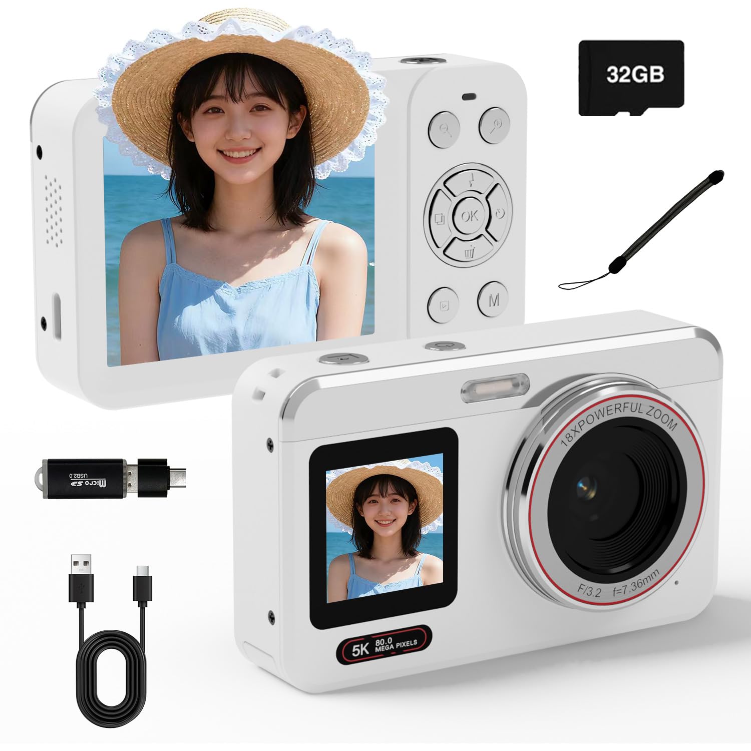 Amazon.co.jp: Fesaymi 5K デジカメ スマホに送れる デジタルカメラ