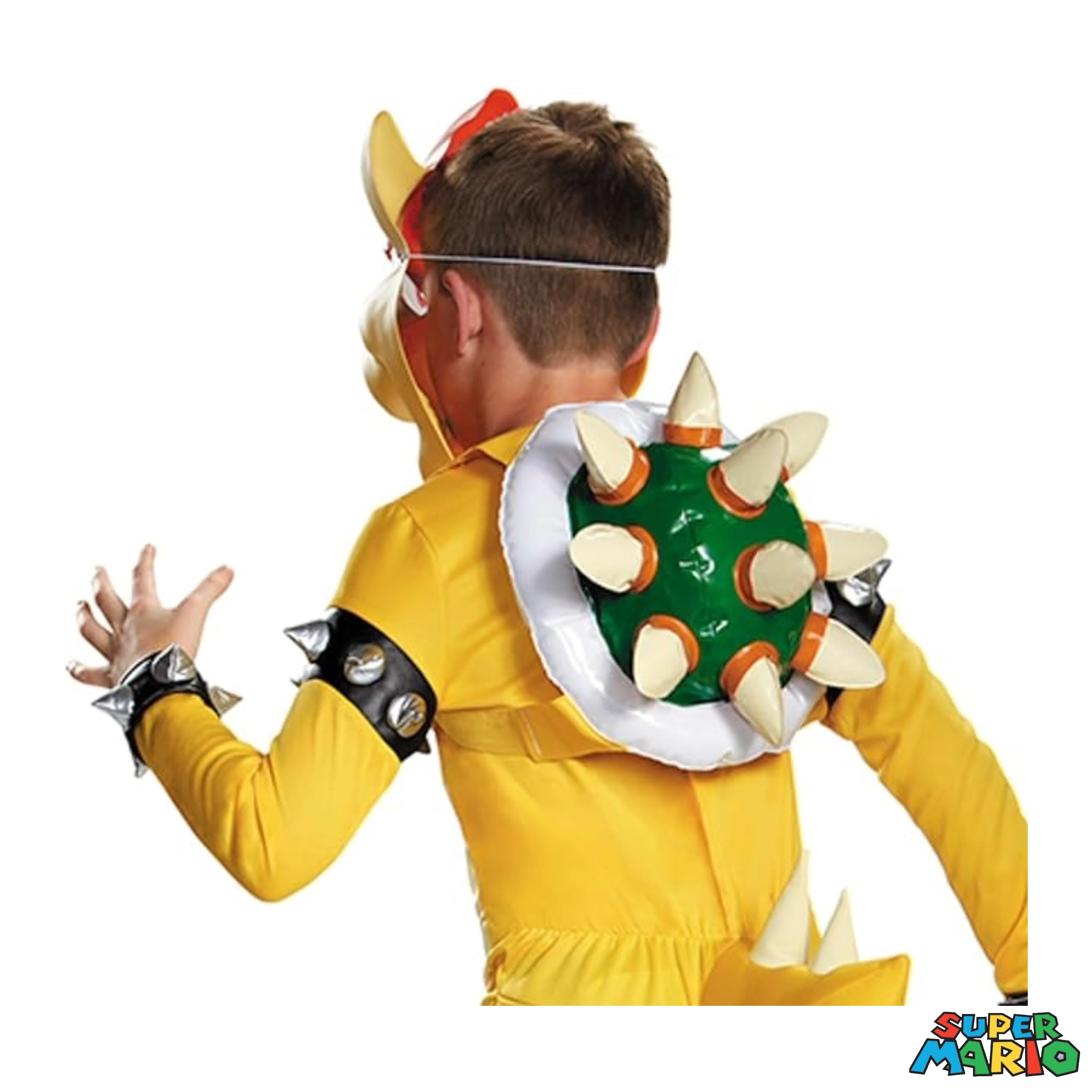 Nintendo Super Mario Bowser fantazyjny strój dla dzieci, oficjalne Nintendo od Disguise, zawiera kombinezon z ogonem, maską Bowser i nadmuchiwaną muszlą, dla 7-8 i 10-12 lat
