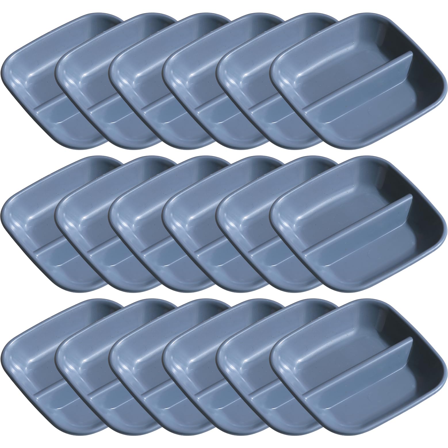 Oicia Wheat Straw Dipping Bowls Mini Appetizer Plates Dipping Plates Wheat Straw Plates Soy Sauce Dish Small Dipping Sauce Bowls Mini Appetizer Plates for Side Dishes (9cm, Grey, Set of 18)