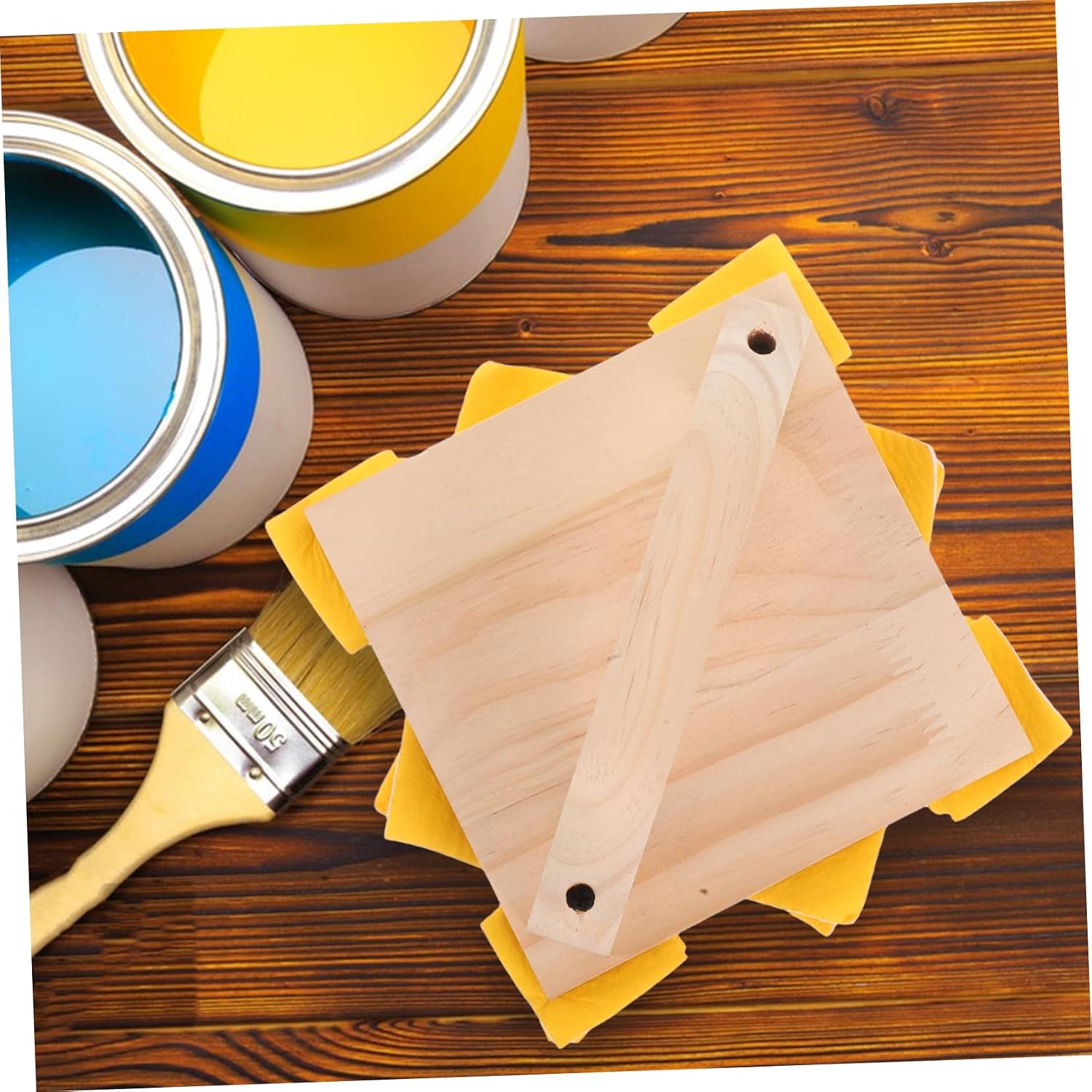 Vaguelly Sheepskin Brush Versatile Art Tool for Painting Staining Decorative Art Natural Bristle for Smooth Application