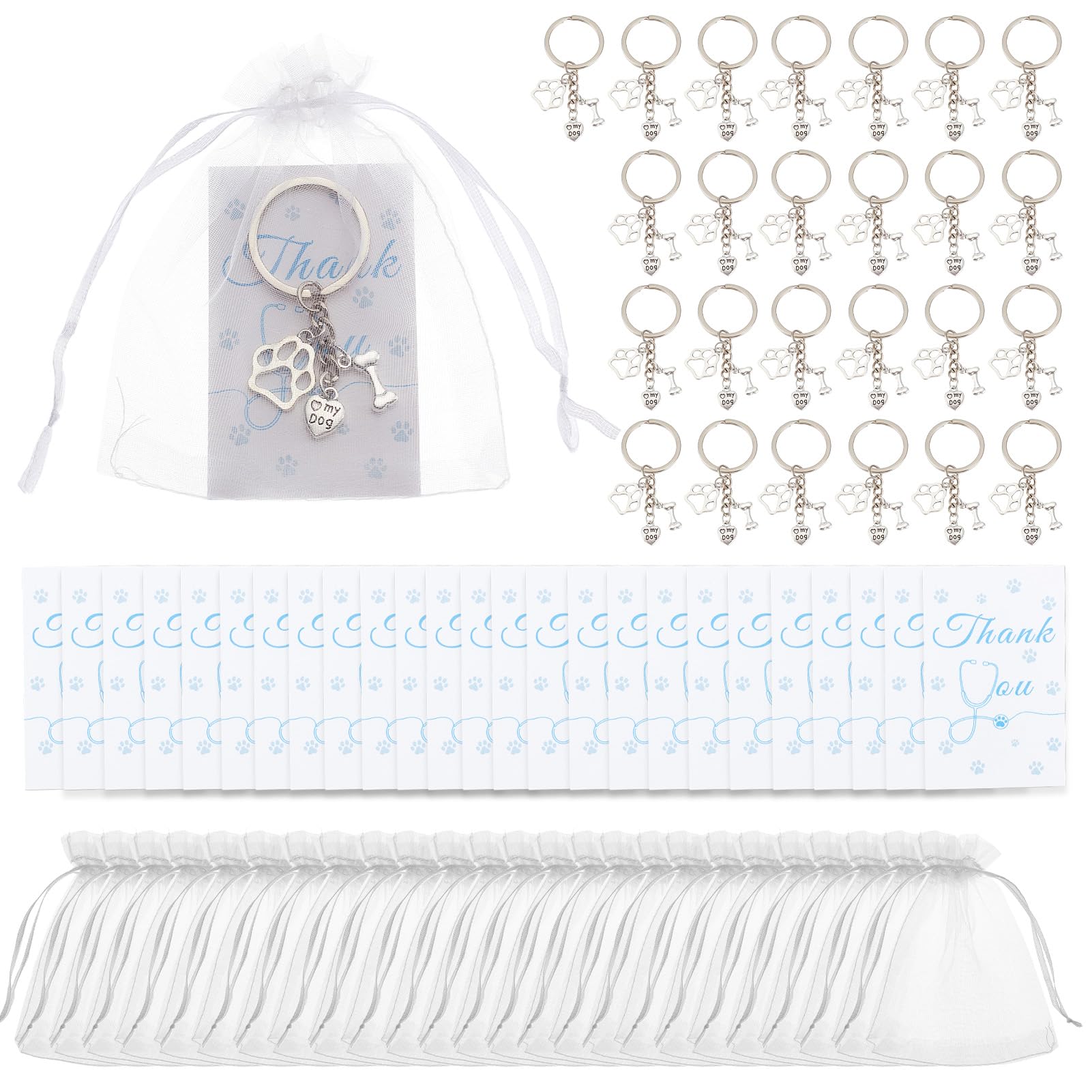 Porte-clés technicien vétérinaire pour sac et blouse, 25 kits cadeaux de Noël