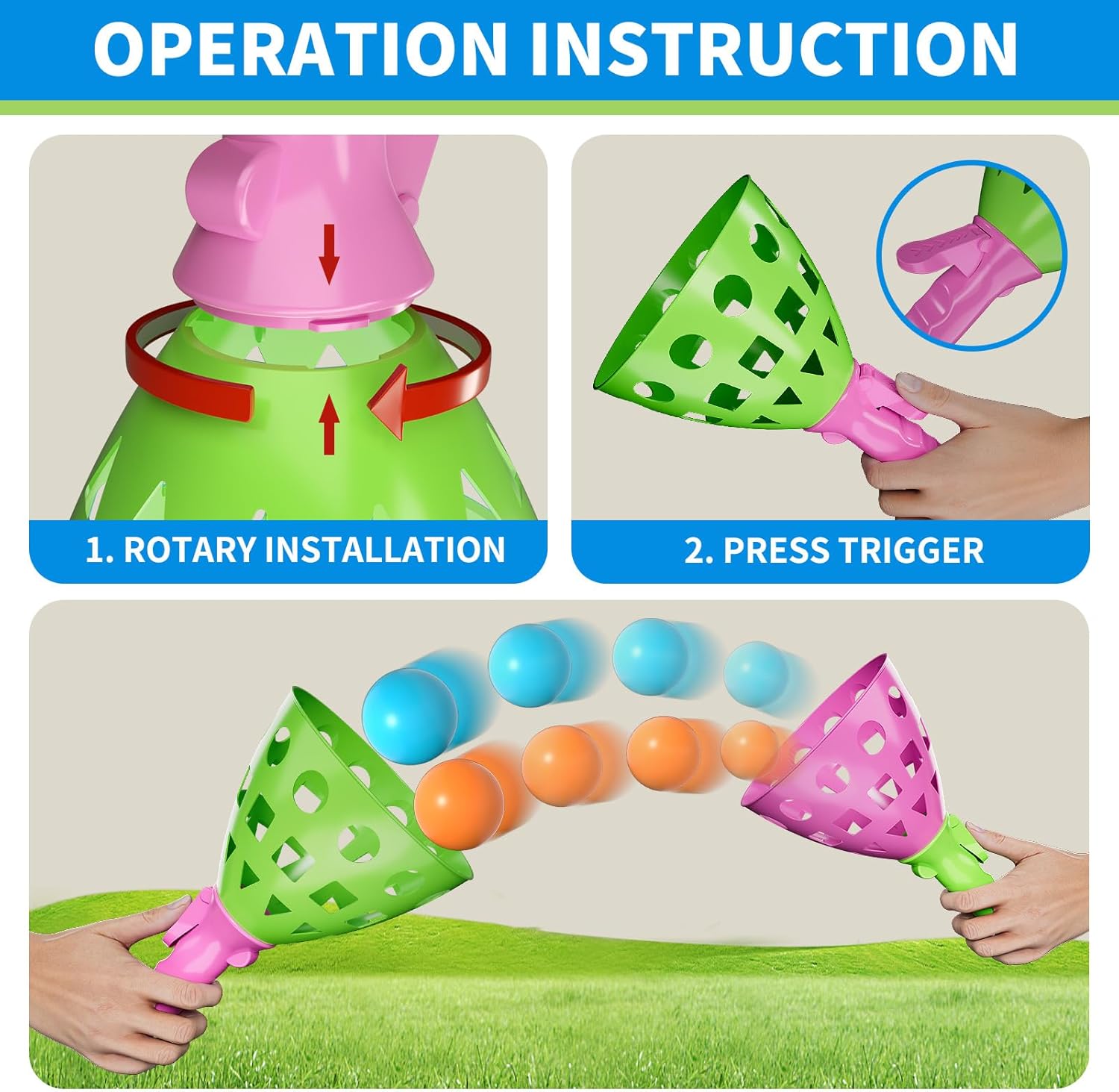 Bennol 4 Pack Outdoor Game Toys for Kids Boys with 20 Balls Pop Pass Catch Ball Game Outside Toys Gifts for 3 4 5 6 7 8+ Year Old Boys Kids Outside Outdoor Gifts for Ages 3-5 4-8
