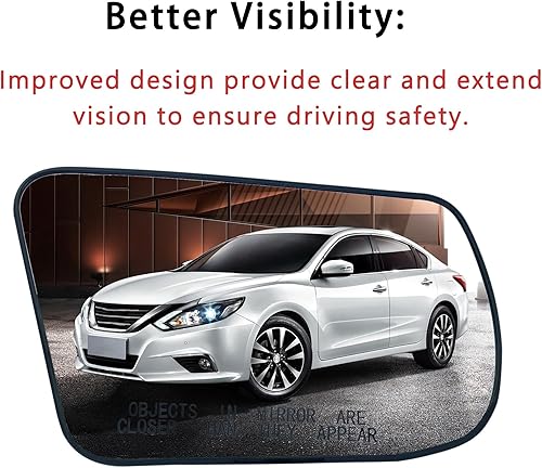 Miniatura 10 de Espejo calefactable izquierdo del lado del conductor para Altima Sentra 2013 2014 2015 2016 2017 2018 - para espejo lateral Altima Sentra con