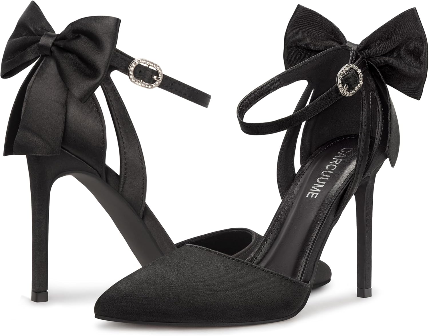 Carcuume Women's Closed Toe Heels Bow Stiletto Heel Sandals Pointed Toe Pumps Wedding Shoes - Image 7