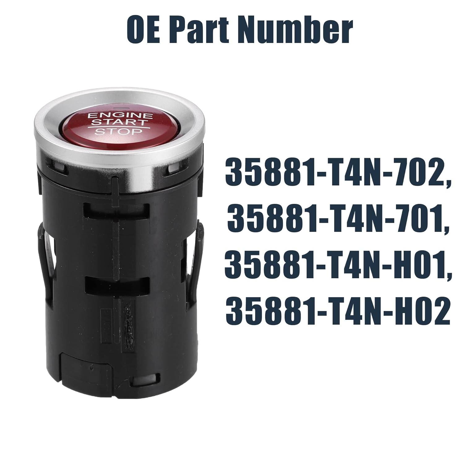 X AUTOHAUX 35881-T4N-702 Ignition Starter Switch Engine Start Stop Button for Honda HR-V 1.8L 2016 2017 2018 35881-T4N-701 35881-T4N-H01 35881-T4N-H02