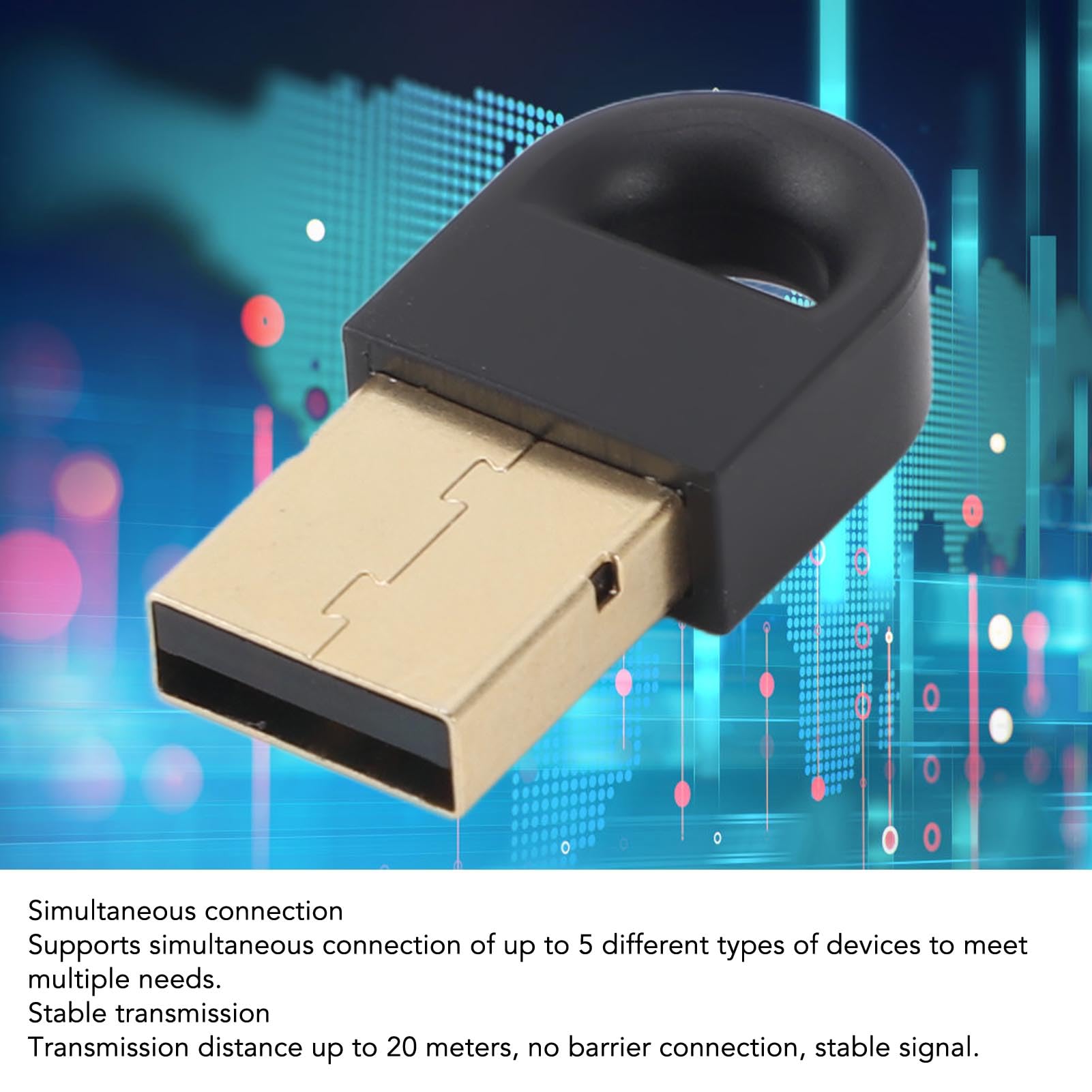 Bluetooth Adapter for PC, 5.3 Bluetooth Dongle,Plug & Play for 11/10/8.1, Bluetooth Transmitter & Receiver,USB Computer Bluetooth Adapter for Keyboard,Mouse,Headphone