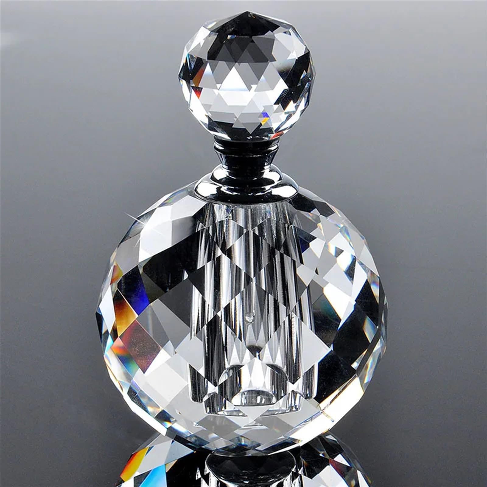 Bottiglie di profumo in cristallo Art Deco stile vintage da 10 ml Contenitore riutilizzabile in vetro vuoto rotondo trasparente Per Viaggi E Vacanze