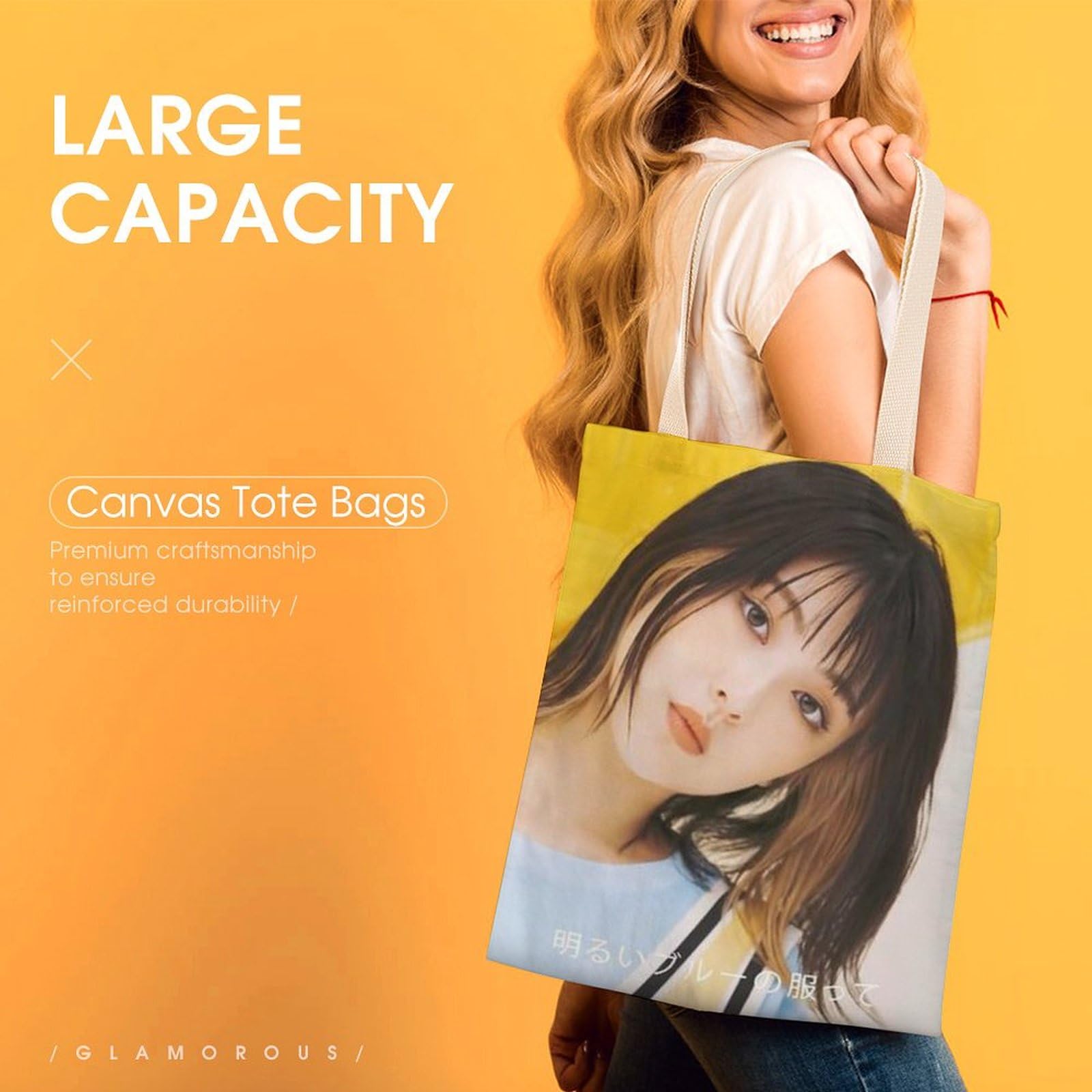 Amazon.co.jp: 浜辺美波 トートバッグ キャンバス 肩掛け 大容量 