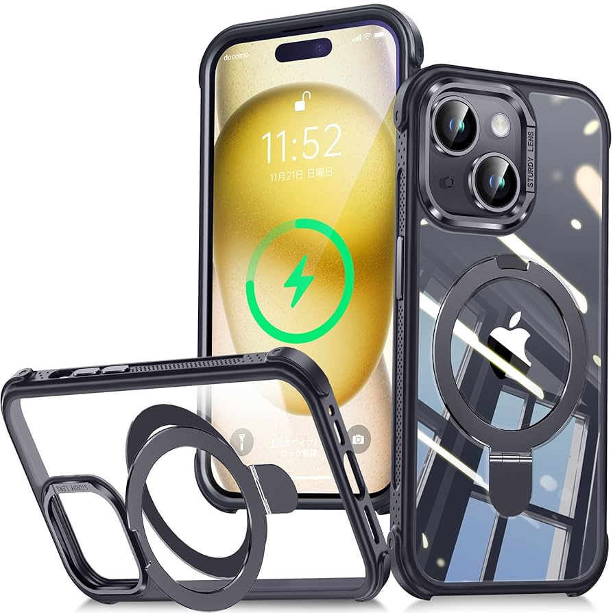 iPhone15 ケース隠れスタンド·米軍MIL規格MagSafe対応 ESR iPhone 15 / Plus Pro MagSafe対応 米軍MIL規格の保護 隠れ
