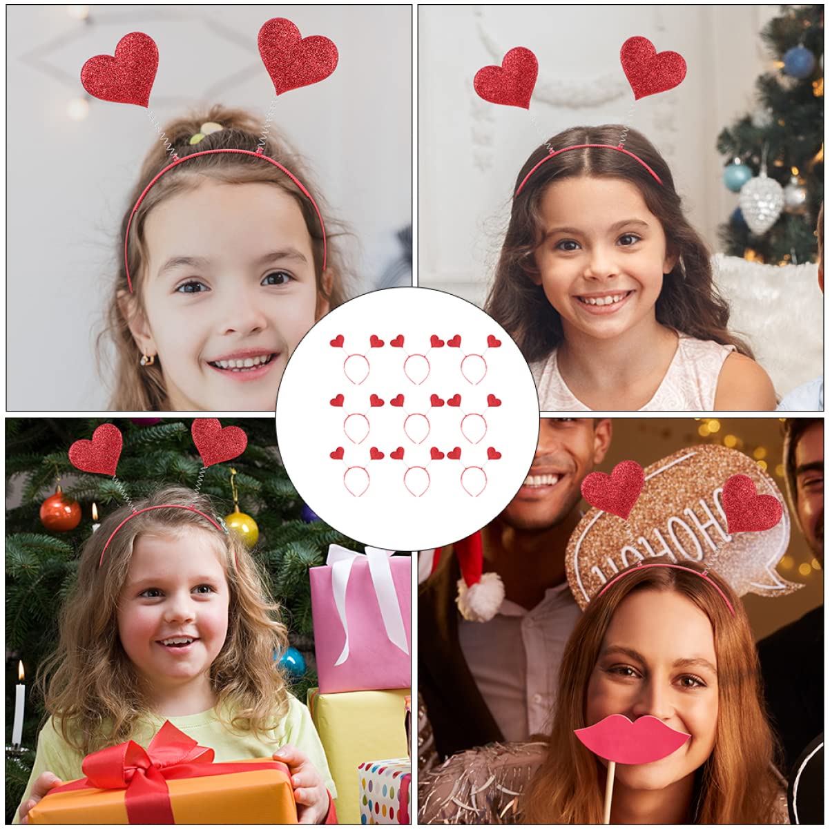 FRCOLOR 27 Pz Fascia a Cuore Rosso Cerchietti Bambina Resina Veloce Bambino Capi D'abbigliamento