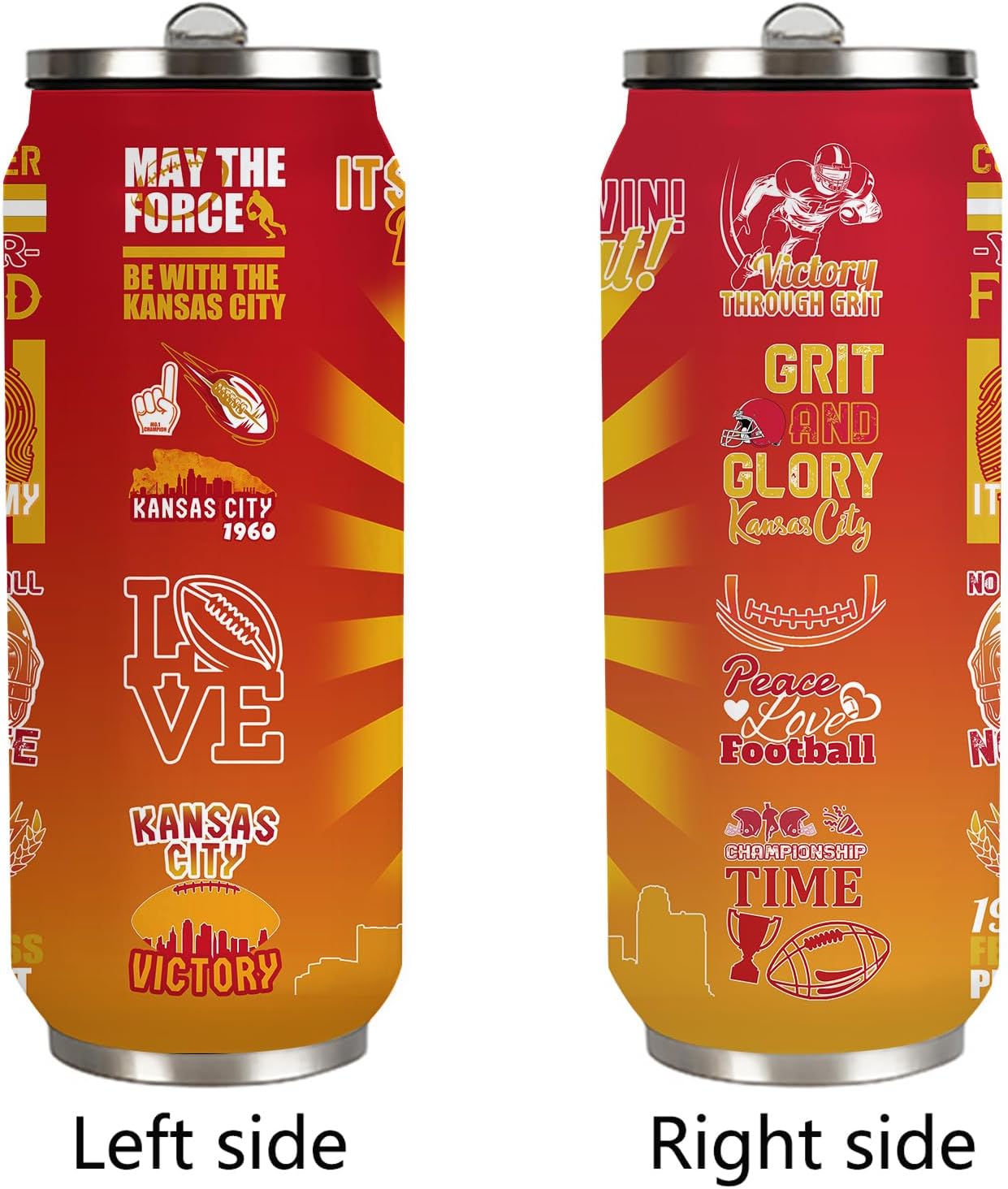 Football Tumbler Cup Travel Mug With Lid,Football Lover Gifts Stainless Steel Vacuum Tumbler Football Team Fans Coffee Mug Cup Gifts For Women Men 17 Oz - Image 2