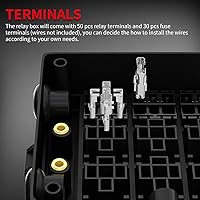Vista 5 de DAIERTEK Caja de relé de fusibles de 12 V, automotriz, 10 ranuras, soporte de relé de 15 ranuras, soporte de fusibles ATC/ATO, bloque universal
