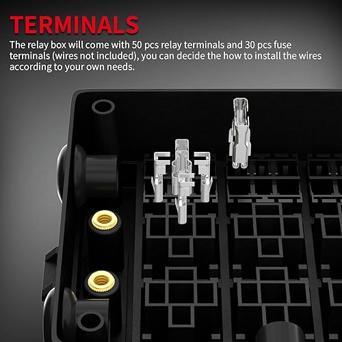 Miniatura 5 de DAIERTEK Caja de relé de fusibles de 12 V, automotriz, 10 ranuras, soporte de relé de 15 ranuras, soporte de fusibles ATCATO, bloque universal de