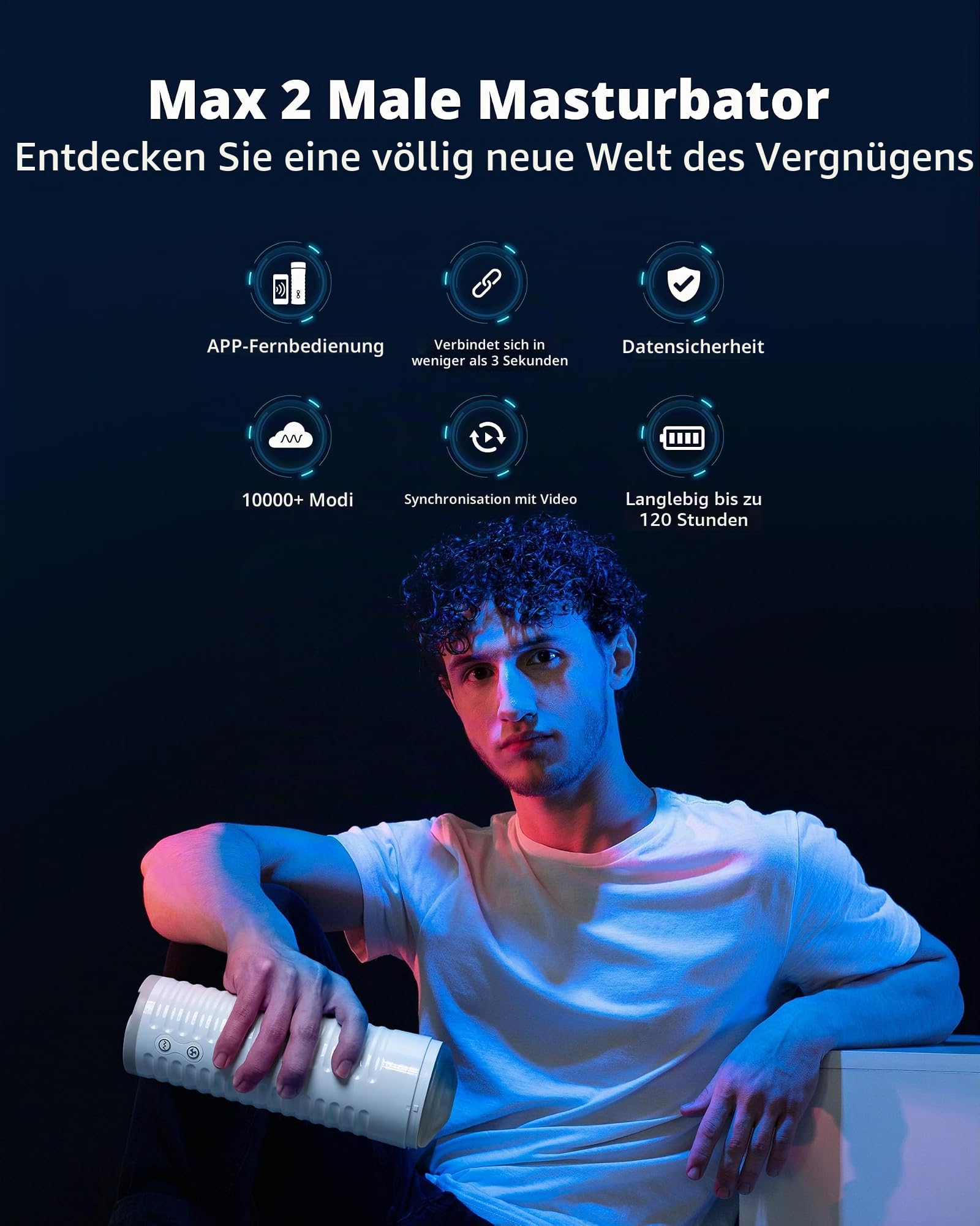 LOVENSE Max 2 Automatischer Masturbator für Männer mit 360-Grad-Kontraktion + LOVENSE Taschenhülsen, Elektrischer Masturbator-Cup, Stroker-Zubehör, 3D-Naturfarbe