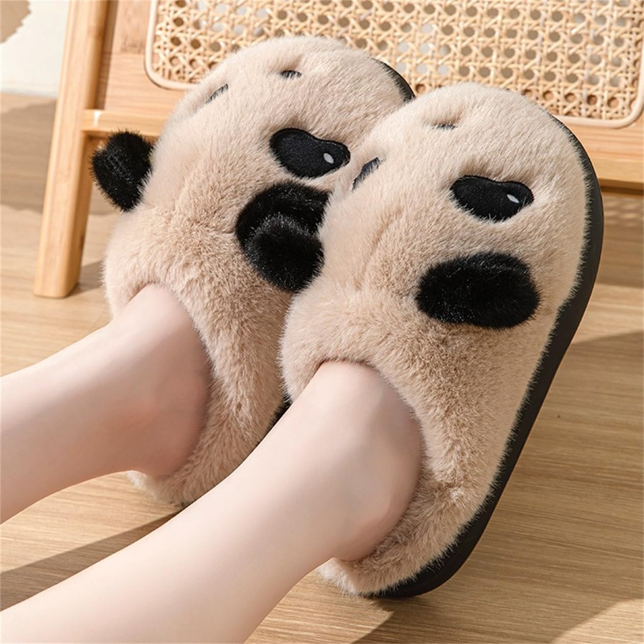 Panda Plush Animal Slippers - Warm & Soft Women's Home Slippers for Indoor/Outdoor - Image 2