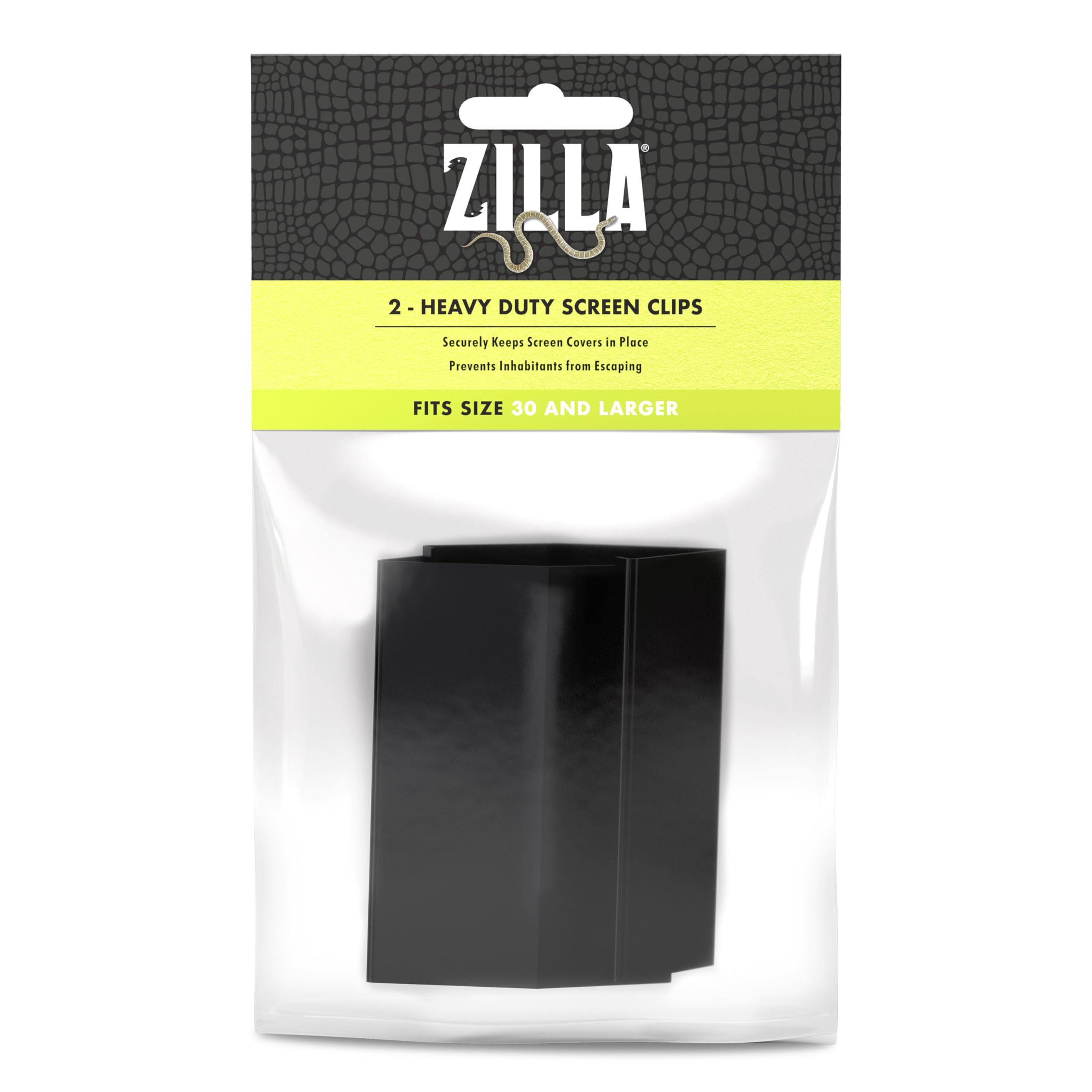 ZILLA Reptile Terrarium Covers Heavy Duty Screen Clips, Lg 30G+, 2-pk