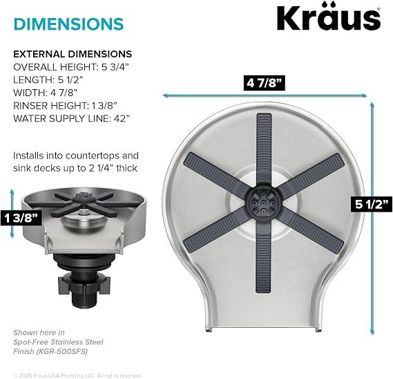KRAUS CleanMate Glass Rinser for Kitchen Sink in Matte Black Color Finish, KGR-500MB