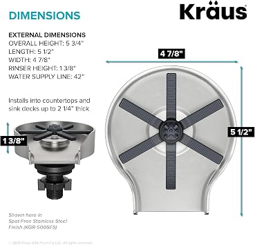 KRAUS CleanMate Glass Rinser for Kitchen Sink in Matte Black Color Finish, KGR-500MB