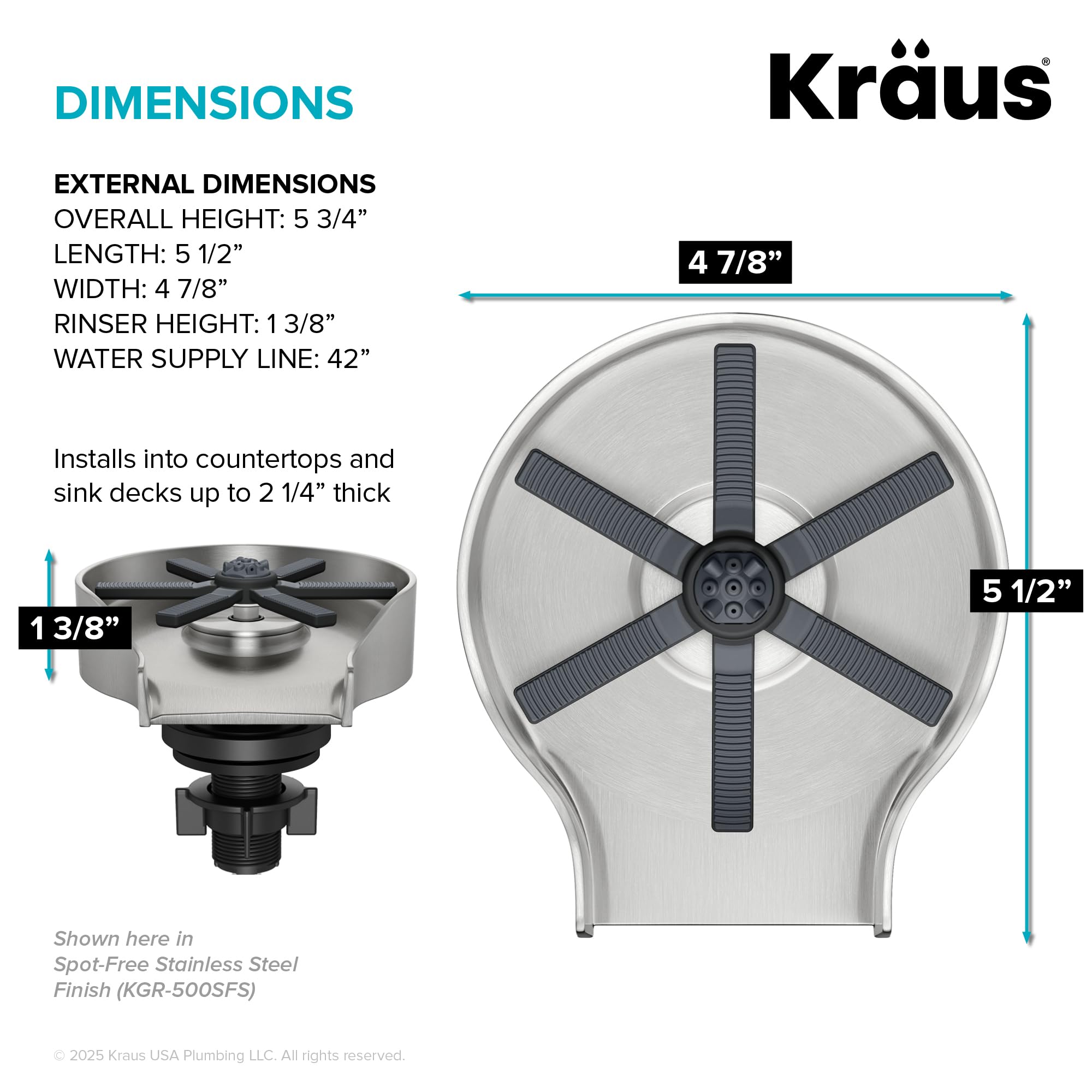 KRAUS CleanMate Glass Rinser for Kitchen Sink in Matte Black Color Finish KGR-500MB product thumbnail 5