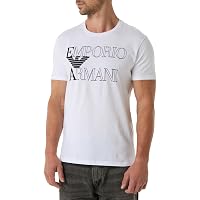 EMPORIO ARMANI T-Shirt Girocollo da Uomo con Logo audace, Bianco