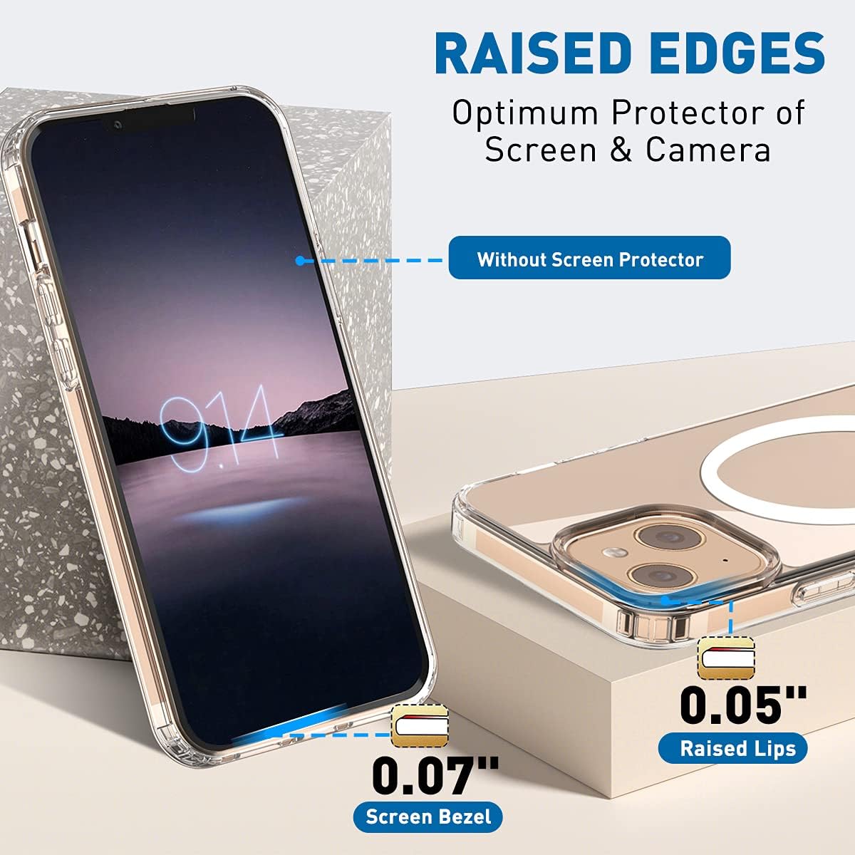 AICase Transparent case for iPhone 13 Mini, compatible with