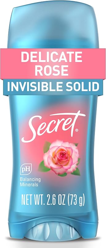 Secret Invisible Antitranspirante y desodorante sólido, aroma a rosa, 2.6 oz