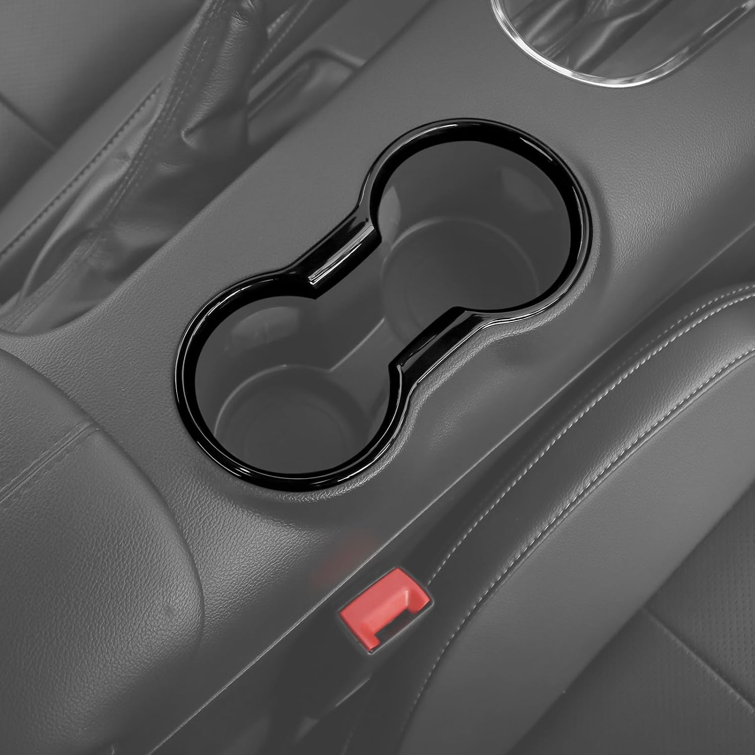 Black Cup Holder Cover Frame fit for Ford Mustang 2015-2023 Front Cup Holder Insert Cover Interior Accessories