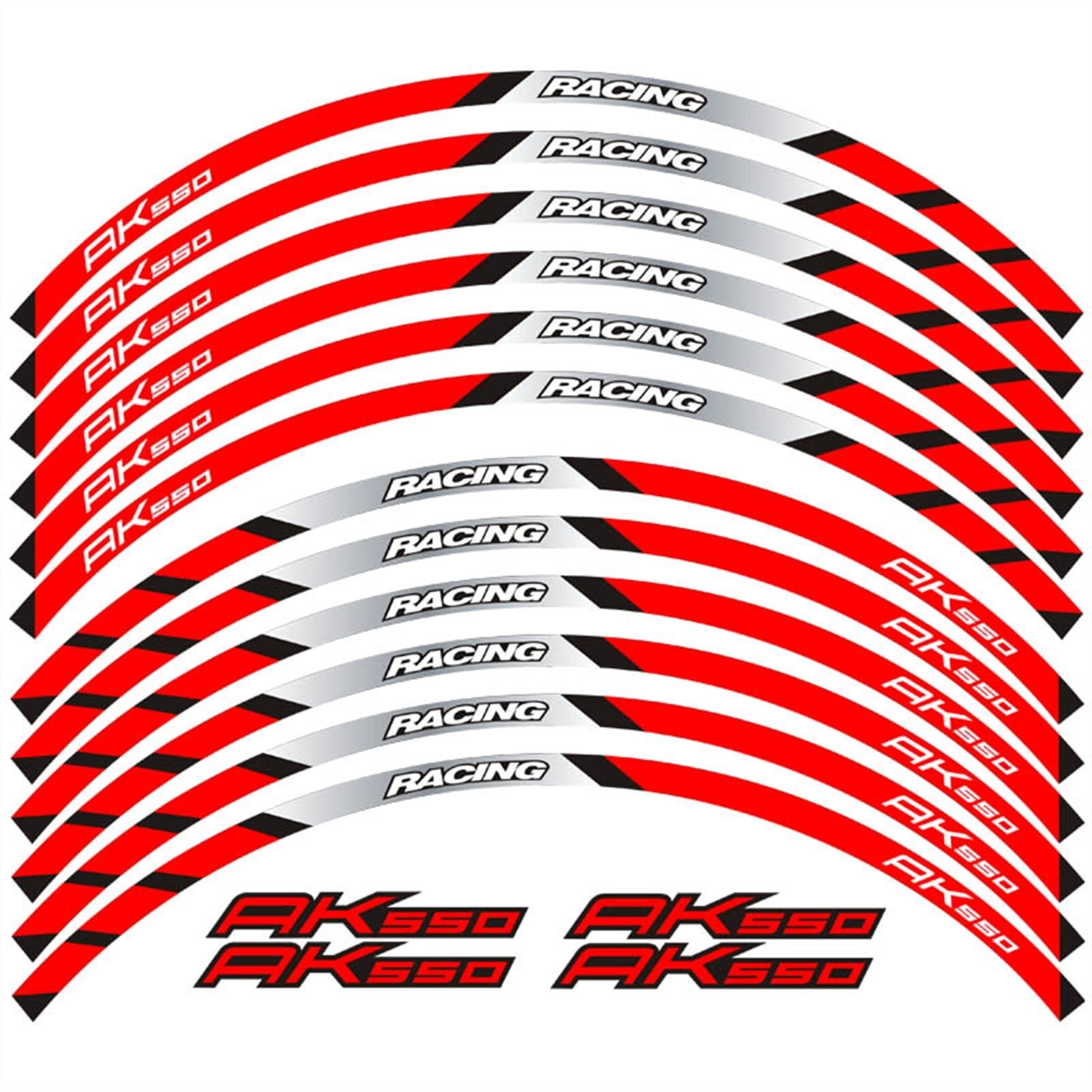 ZAPORA Trottinette Roues Et De Moto Bord Extérieur Jante Autocollant Réfléchissant Bande Roue Décalcomanies pour KYMCO AK550 Ak550 Autocollant Bord (Color : C)