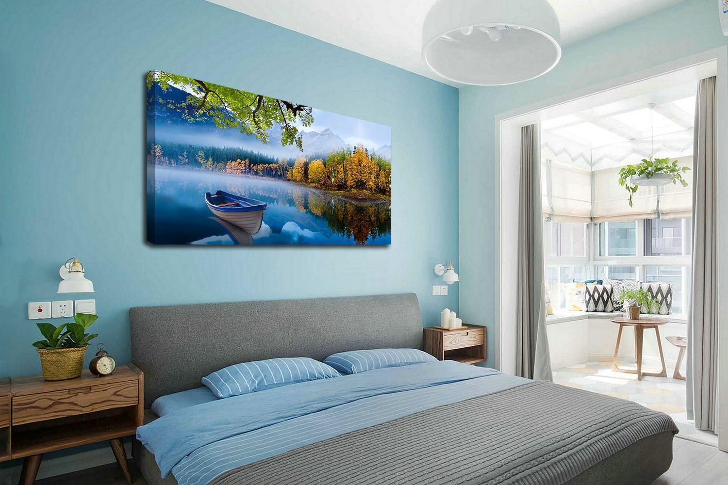 Arjun Flower Canvas Wall Art White Elegant Modern Teal Picture Gold Foil Painting Textured Turquoise Floral Artwork for Living Room Bedroom Home Office Wall Decor Black Wood Framed Extra Large 58x29