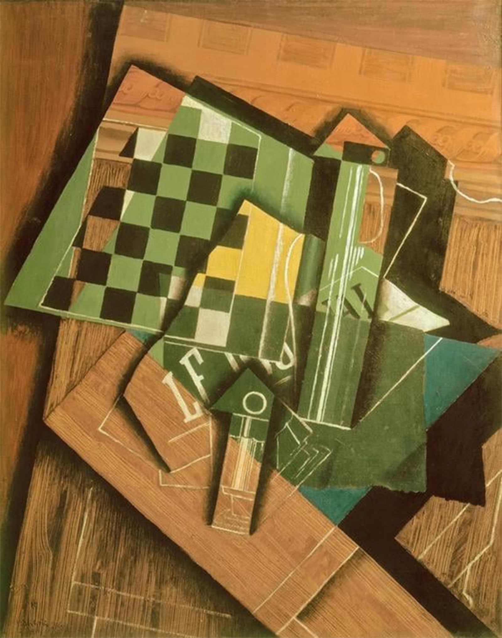 POSTERIIk Vintage Print Pop Art Landscape Artwork the Checkerboard by Juan Gris Art Prints for Office Home Decor 60x90cm