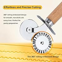 Vista 1 de Pastry Double Cutter Wheel,Dual-Head Baking Tool for Home and Kitchen Use,Ravioli Cutter