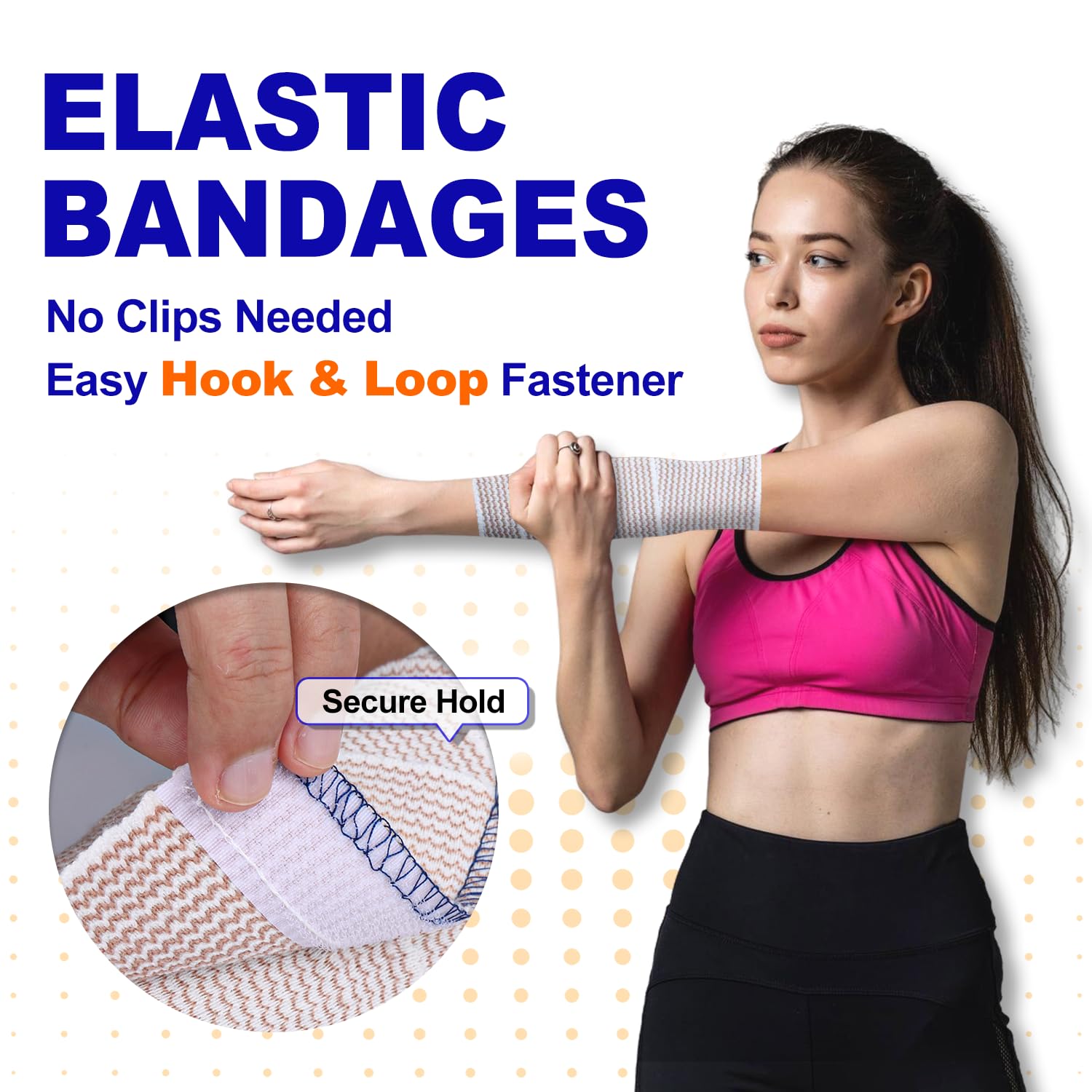 FRESINIDER Premium Elastic Bandage Wrap 3 Inch, 4 Pack, Hook and Loop — Amazon image 2