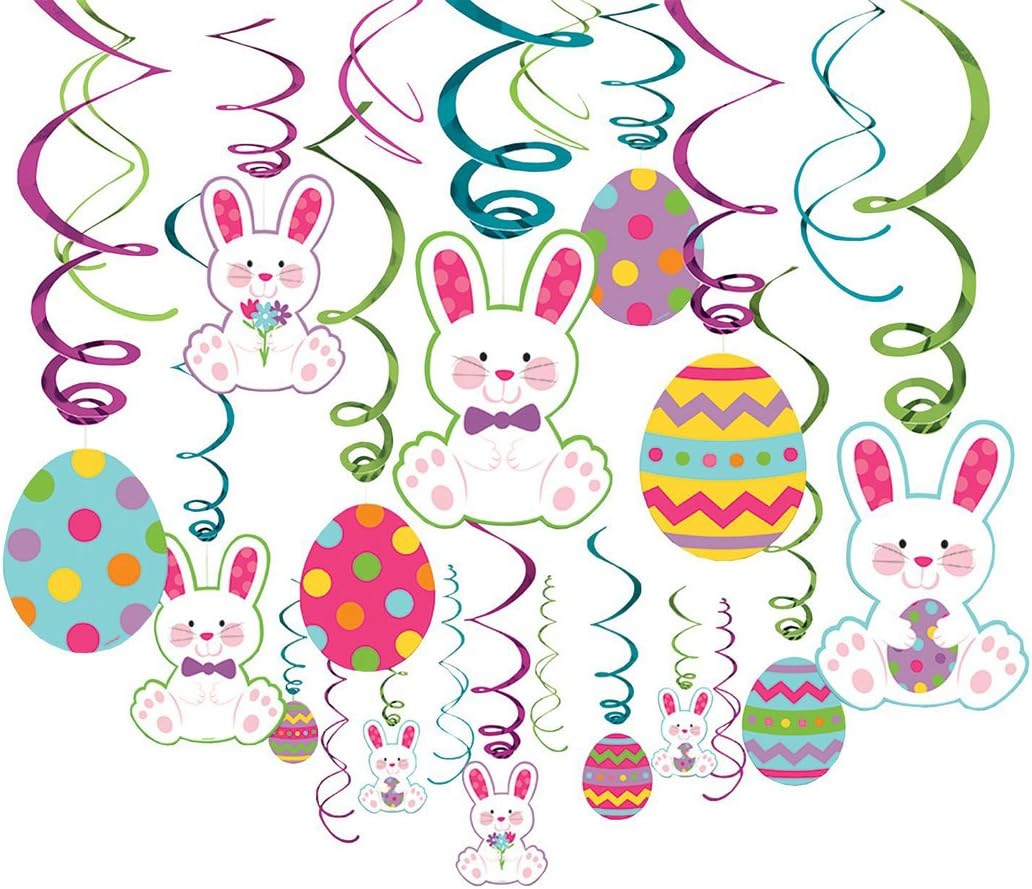 Amscan International 670404 Easter Hanging Swirl Decorations