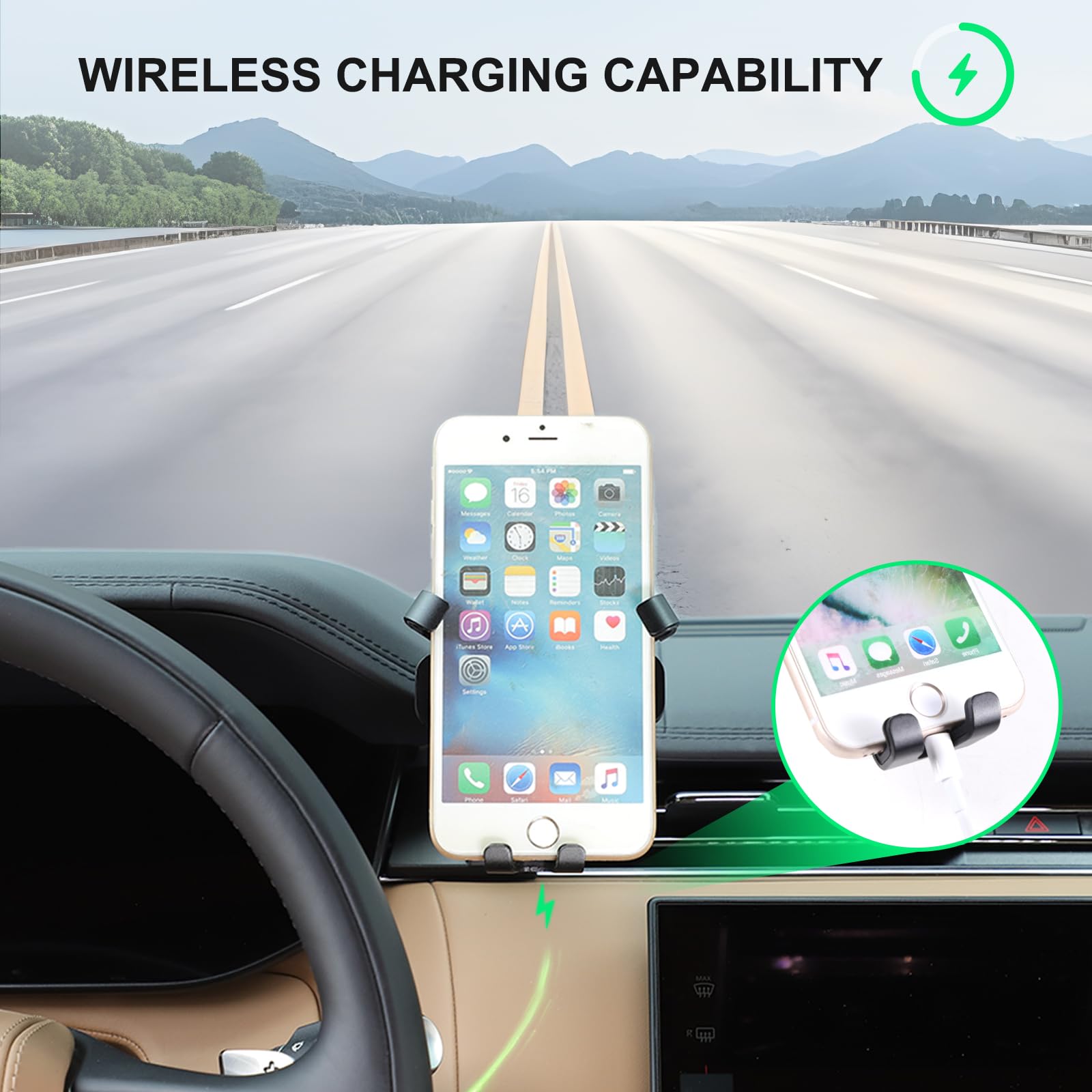 Supporto universale per cellulare da auto, compatibile con Land Rover Range Rover/Sport (23 + modelli), in metallo, con testa di arachidi, per smartphone da 4 a 6,8 pollici