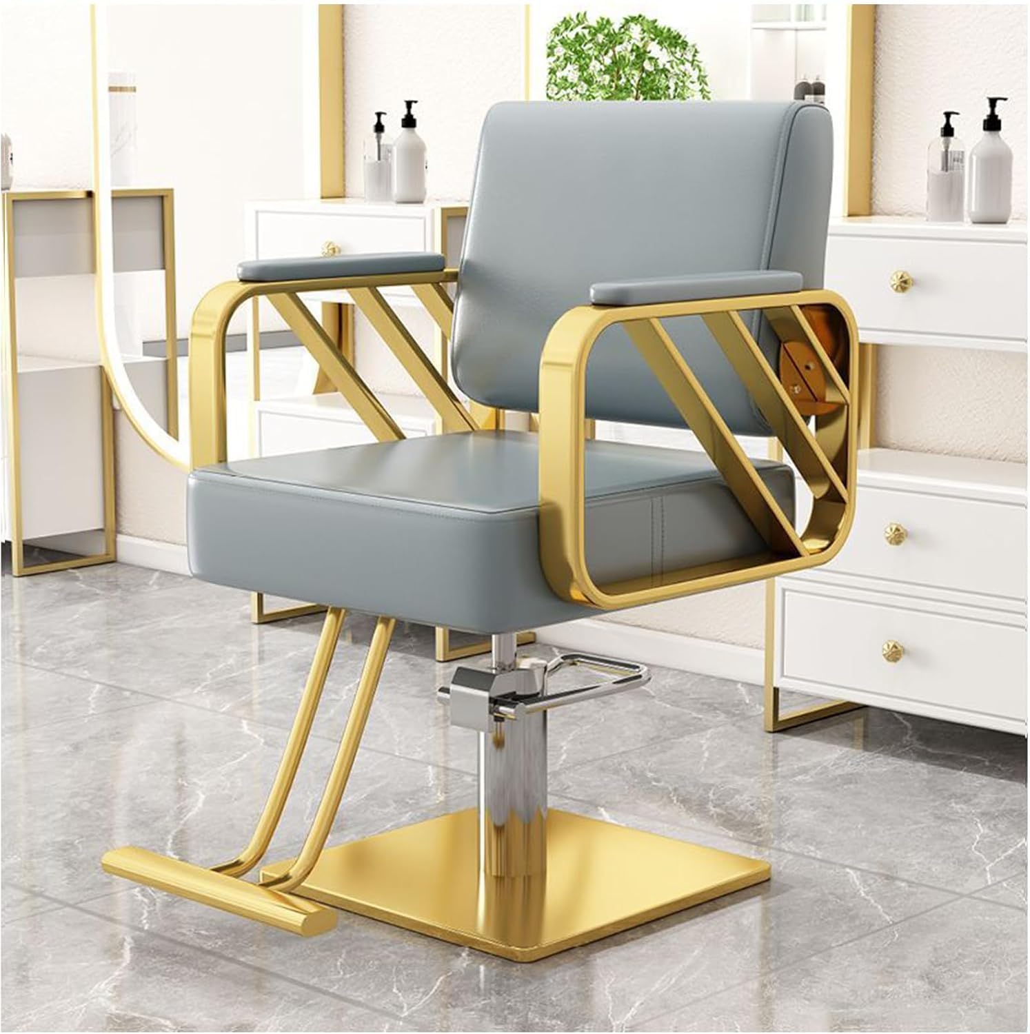 Generisch Friseurstühle, höhenverstellbarer hydraulischer Friseurstuhl, 360° drehbarer Salonstuhl für Friseure und Tätowierer, höhenverstellbarer Friseurstuhl (Farbe: ML)