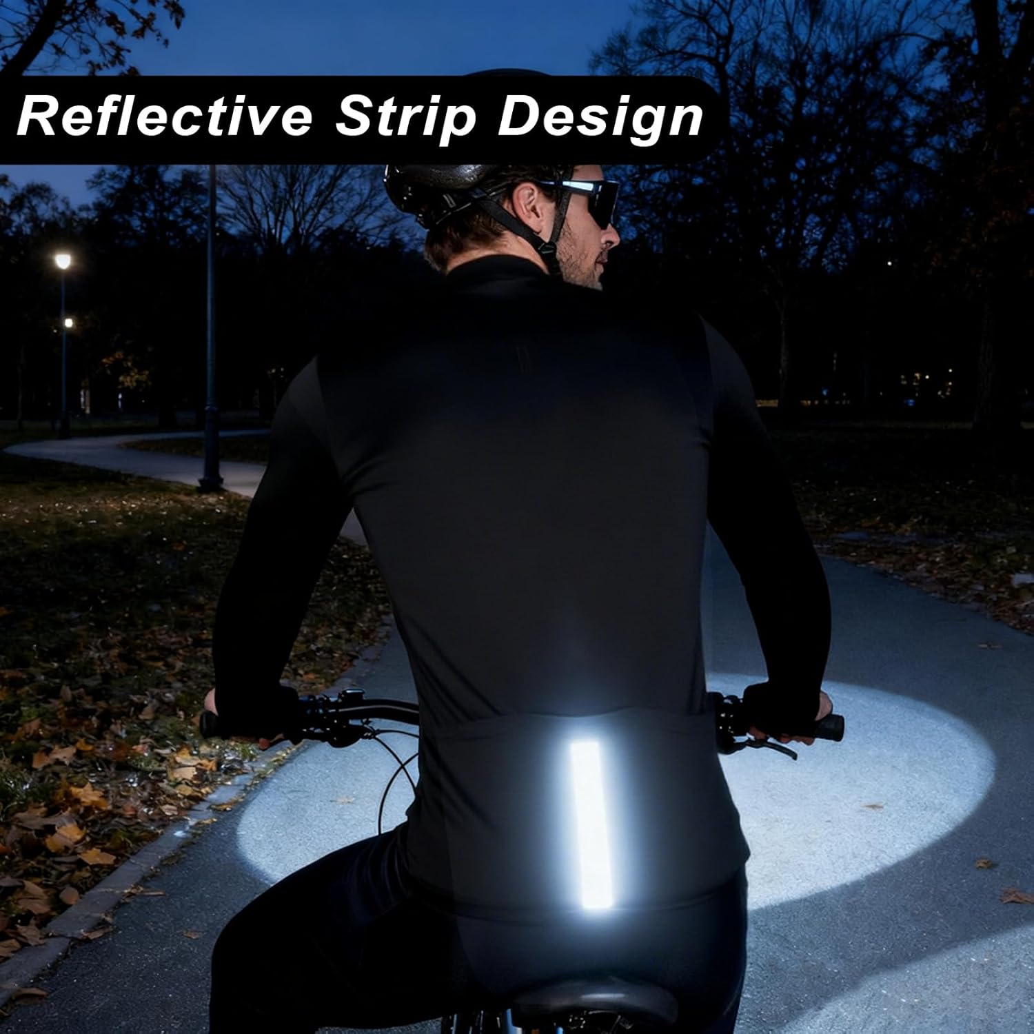 Thermal Fleece Cycling Jersey Mens Winter Windproof Bike Coat Runing Jacket with Full Zipper and Pockets - Image 5