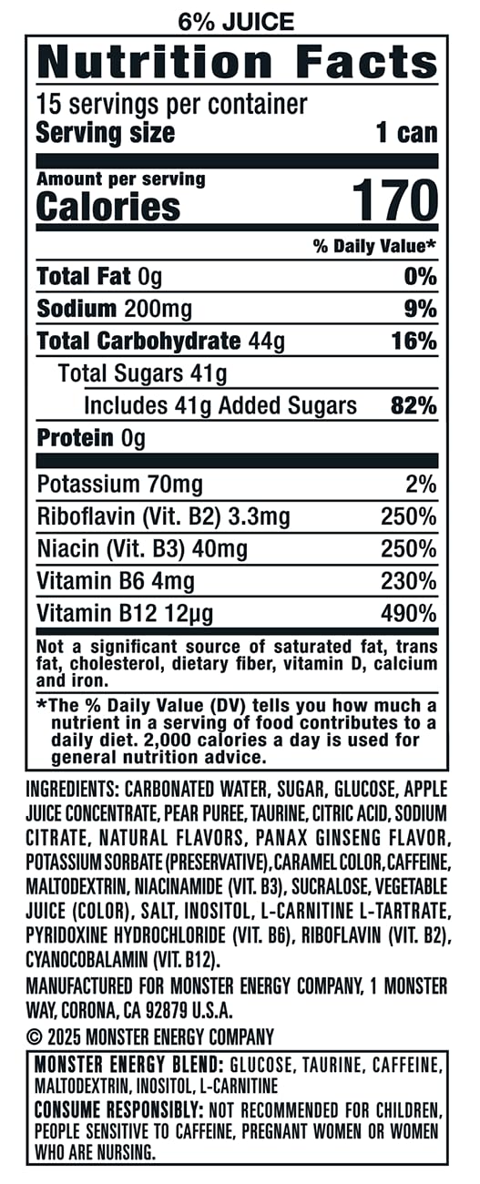 Monster Energy Juice Bad Apple Energy Juice Energy Drink 16 Ounce Pack of 15 — view 4