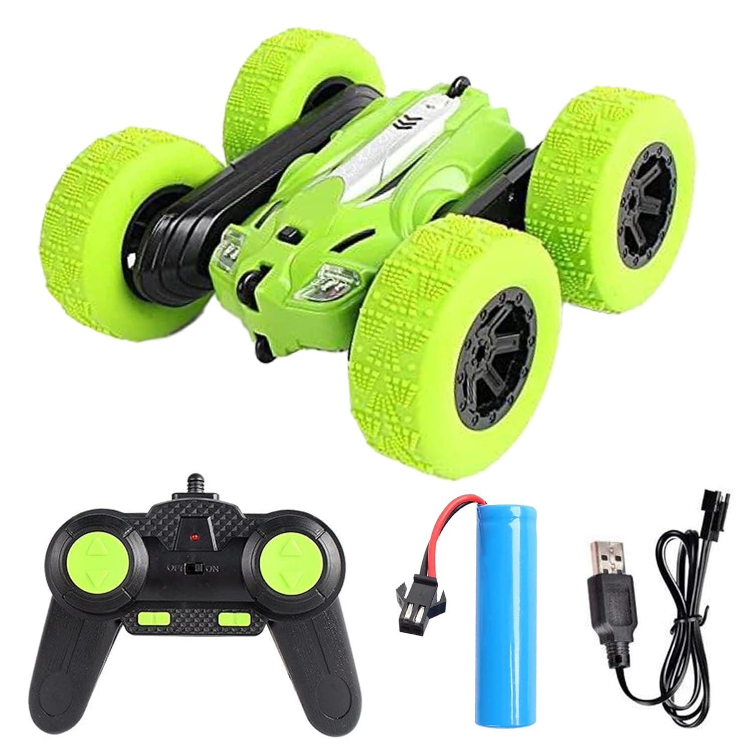 WISHKEY Plastic Remote Control Stunt Racing Car, 360 Degree Rotating