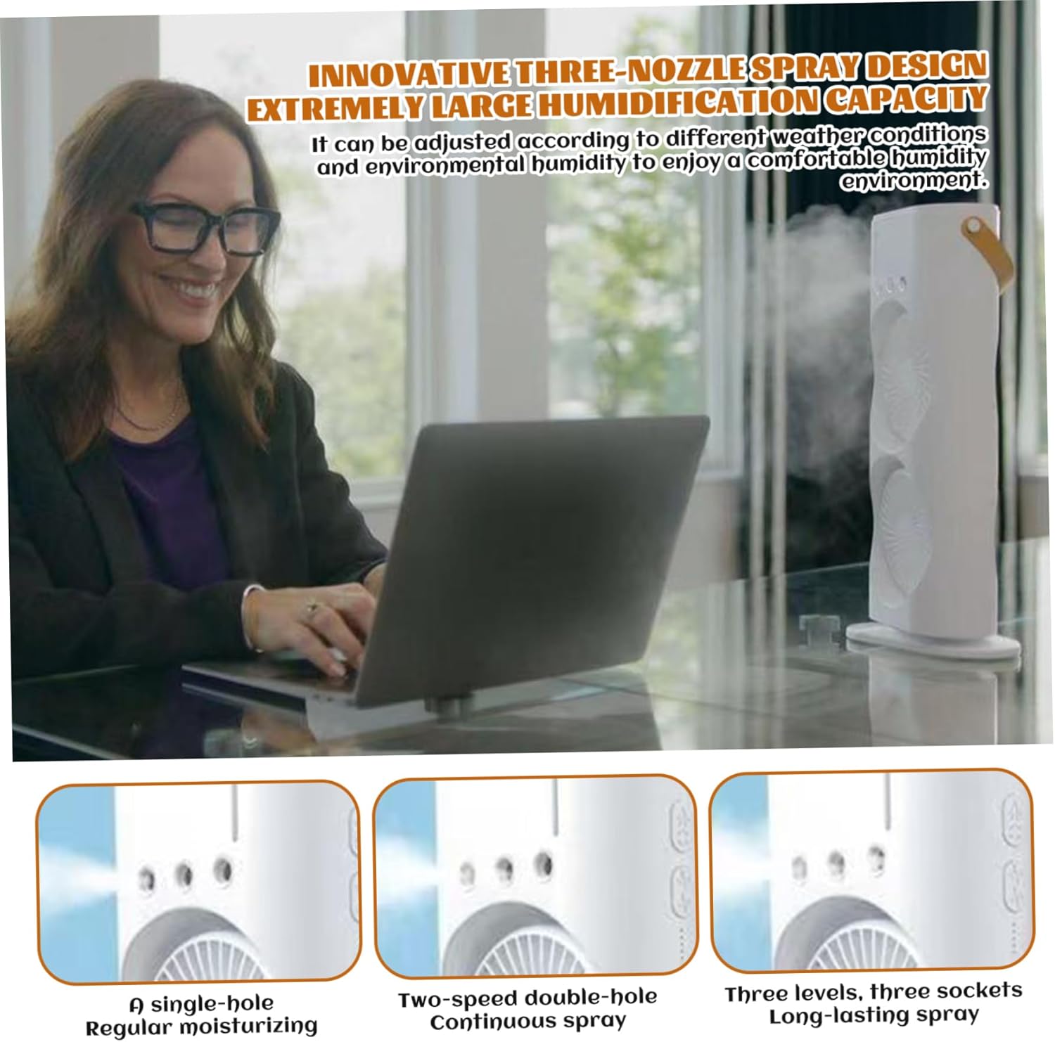 Desk Fan with 3 Speeds, USB Remote Control Dual Fan with Spray & Shaking Head, Quiet Operation, Compact & Portable Table Fanner for Kitchen Home Office Dual